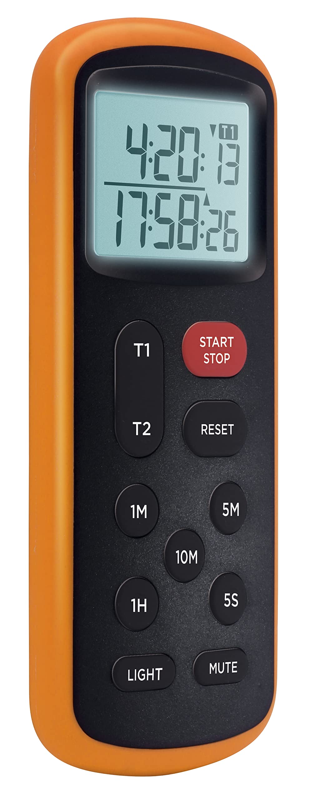 Lavatools Kt8 Digital Kitchen Dual Timer & Stopwatch, Backlight, Ultra Loud Alarm, Mute Function, Quick-Set Buttons, Hang Hole,