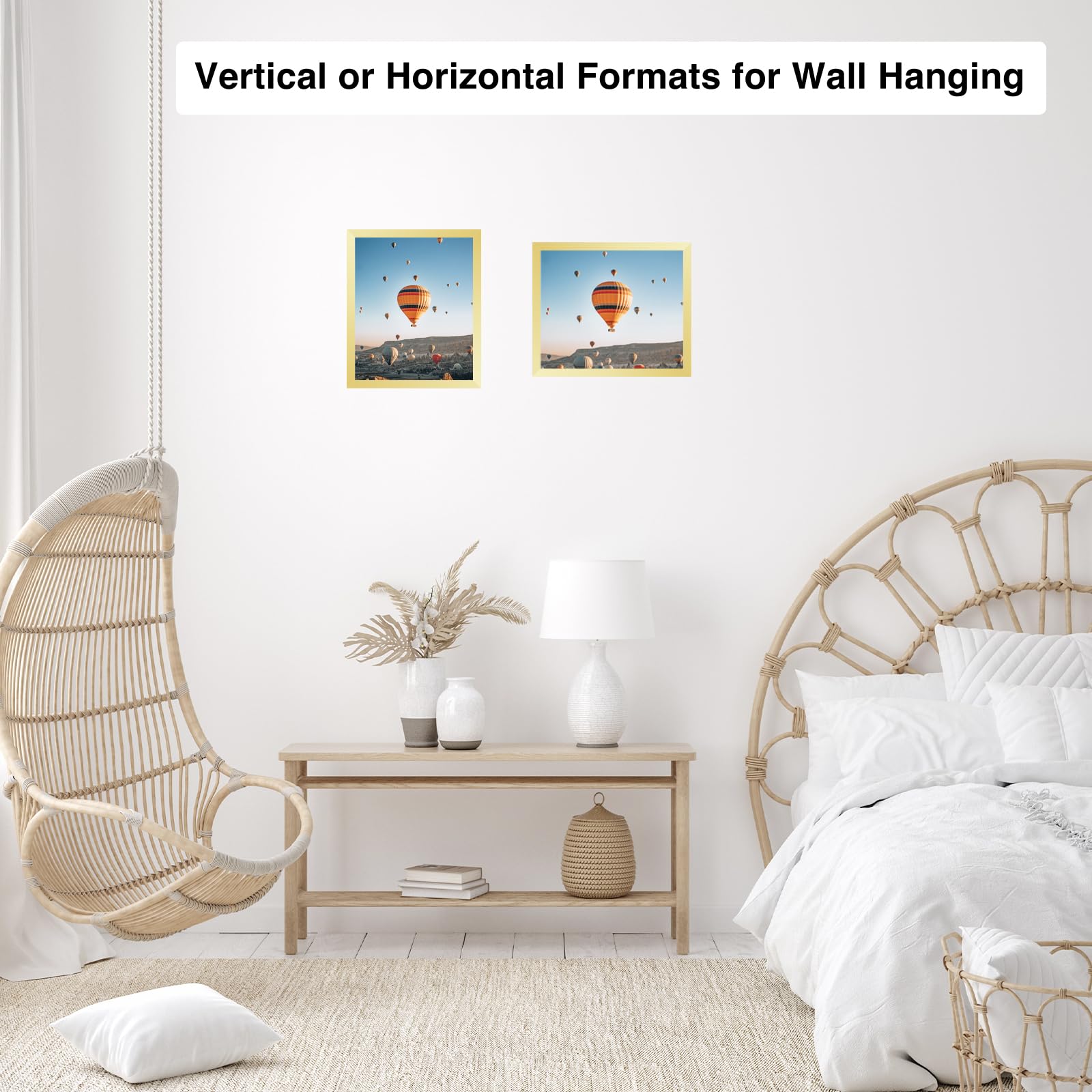 JCJMY 8x9 Picture Frame Gold for Wall Hanging or Tabletop, Wall Mounting Horizontally or Vertically, 8 x 9 Wall Gallery Poster P