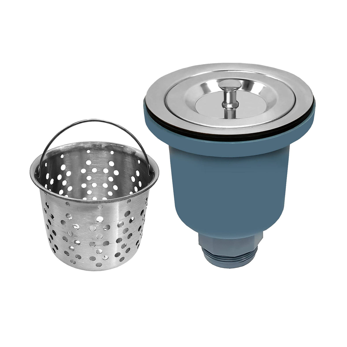 Whitehaus Nrnw35A-Ss 3-1/2-Inch Basket Strainer With Deep Removable Basket, Stainless Steel