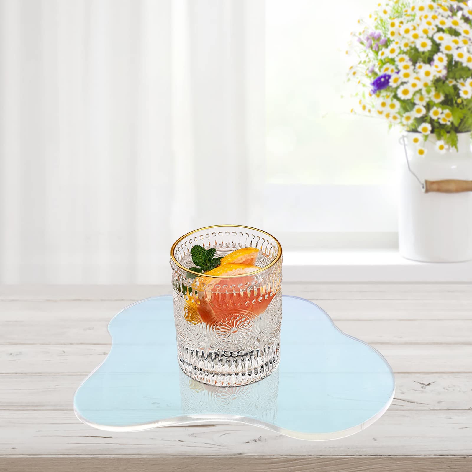 Acrylic Irregular Coaster, Creative Decorative Plate Coaster Mug Pad Coffee Cup Mats Dining Table Ornaments Shooting Props (Mult