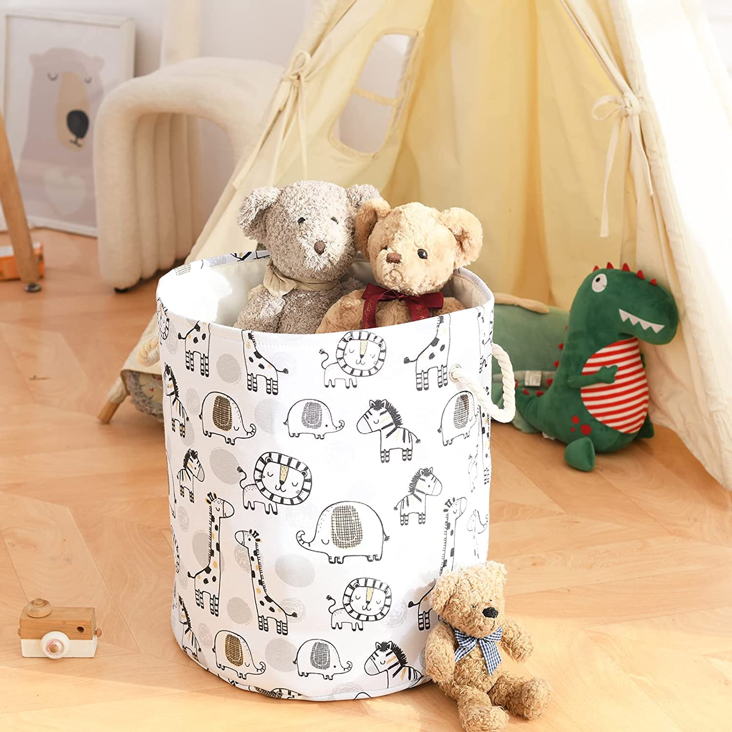 Inough Kids Laundry Basket Extra Large Baby Hamper For Nursery, 58L Kids Hamper Toddler Room Essentials, Waterproof Canvas Cloth
