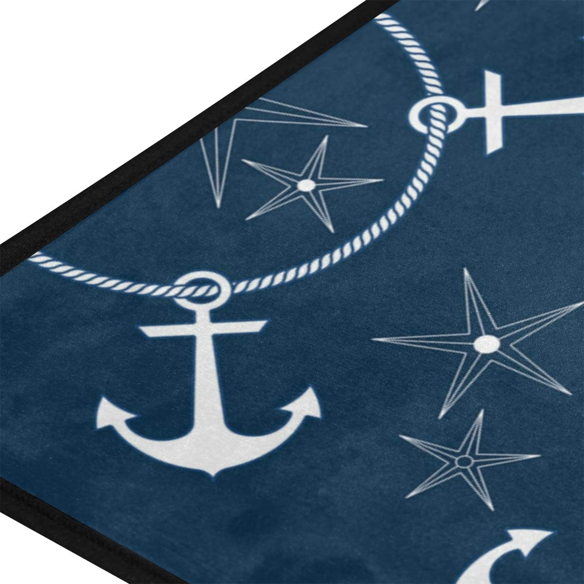 Kitchen Rugs Retro Nautical Anchors Navy Design Non-Slip Soft Kitchen Mats Bath Rug Runner Doormats Carpet For Home Decor, 39''