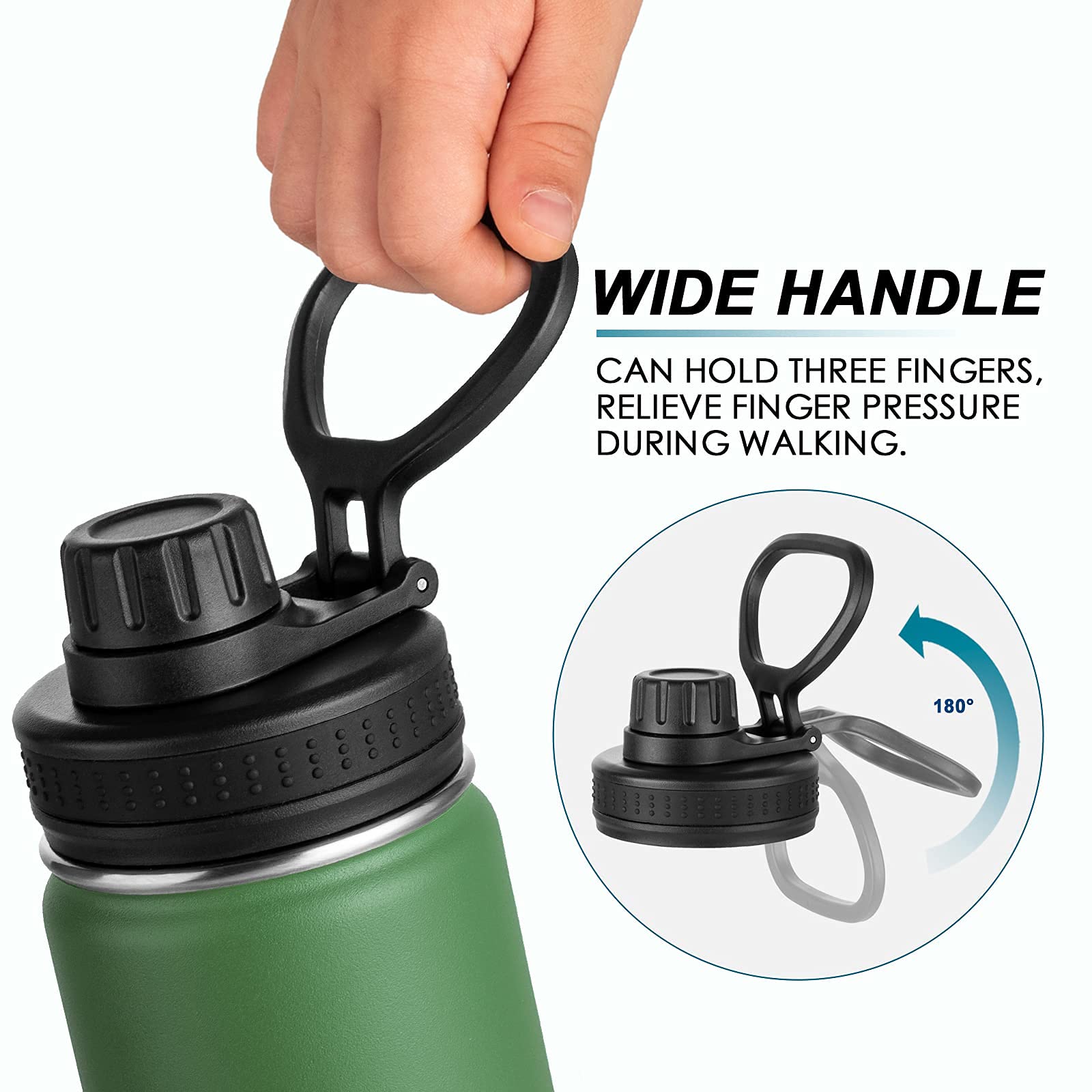 Koodee 16 Oz Water Bottle Stainless Steel Double Wall Vacuum Insulated Water Bottle For School Wide Mouth Flask With Leakproof S
