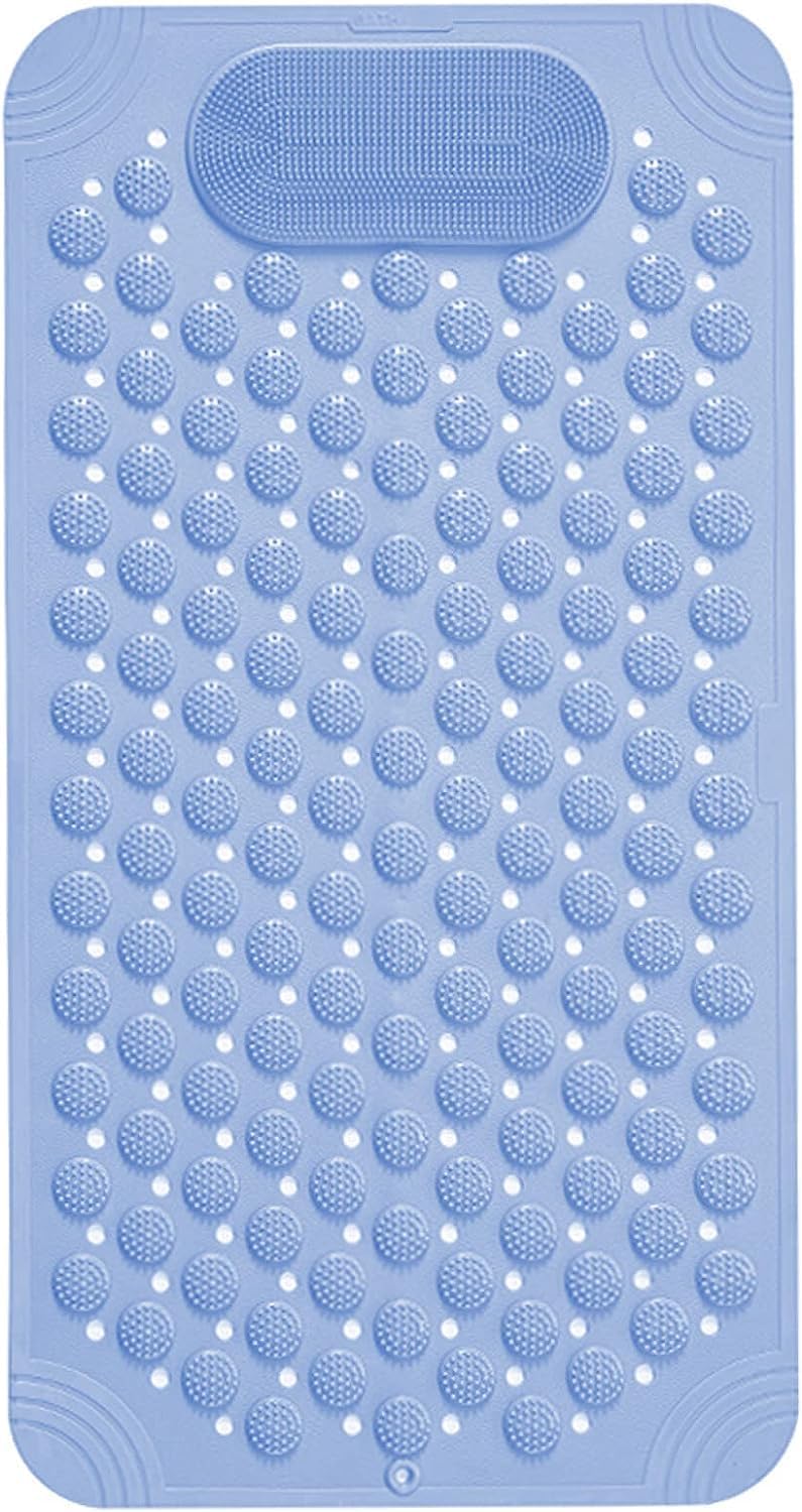 VishAl smart MAll Anti Skid Bathroom Mat  NonSlip Bath Shower Mat with Suction Cups, Drain Holes & Foot Massage Scrubber, Pebb