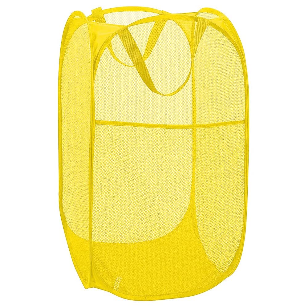 Larpur Pop Up Laundry Hamper, Collapsible Mesh Laundry Basket With Side Pocket, Foldable Clothes Hamper For Storage, Home, Dorm,