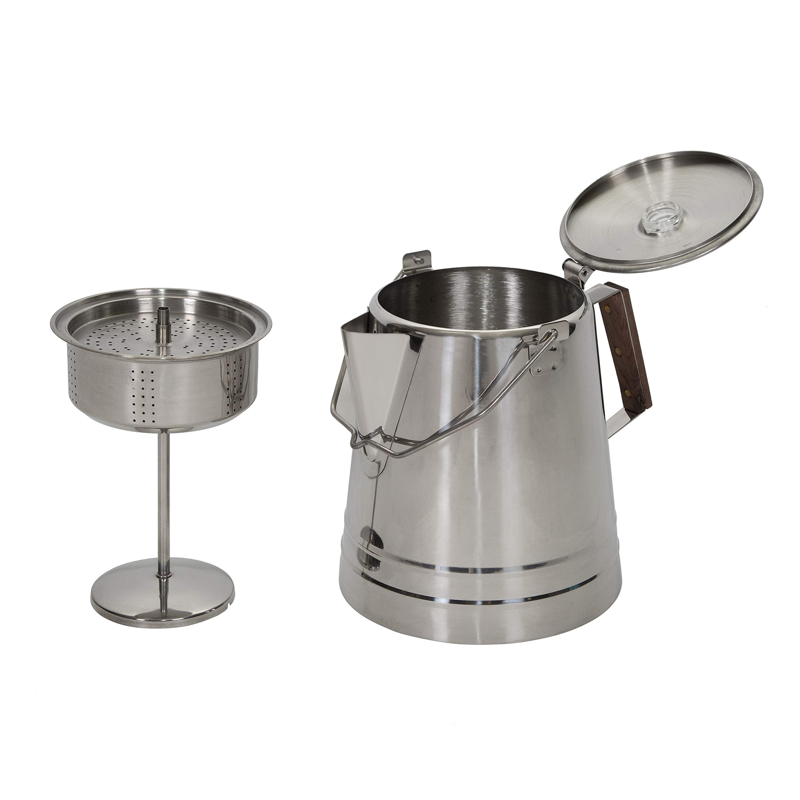 Stansport Stainless Steel Percolator Coffee Pot 28 Cups (276-28)  Silver
