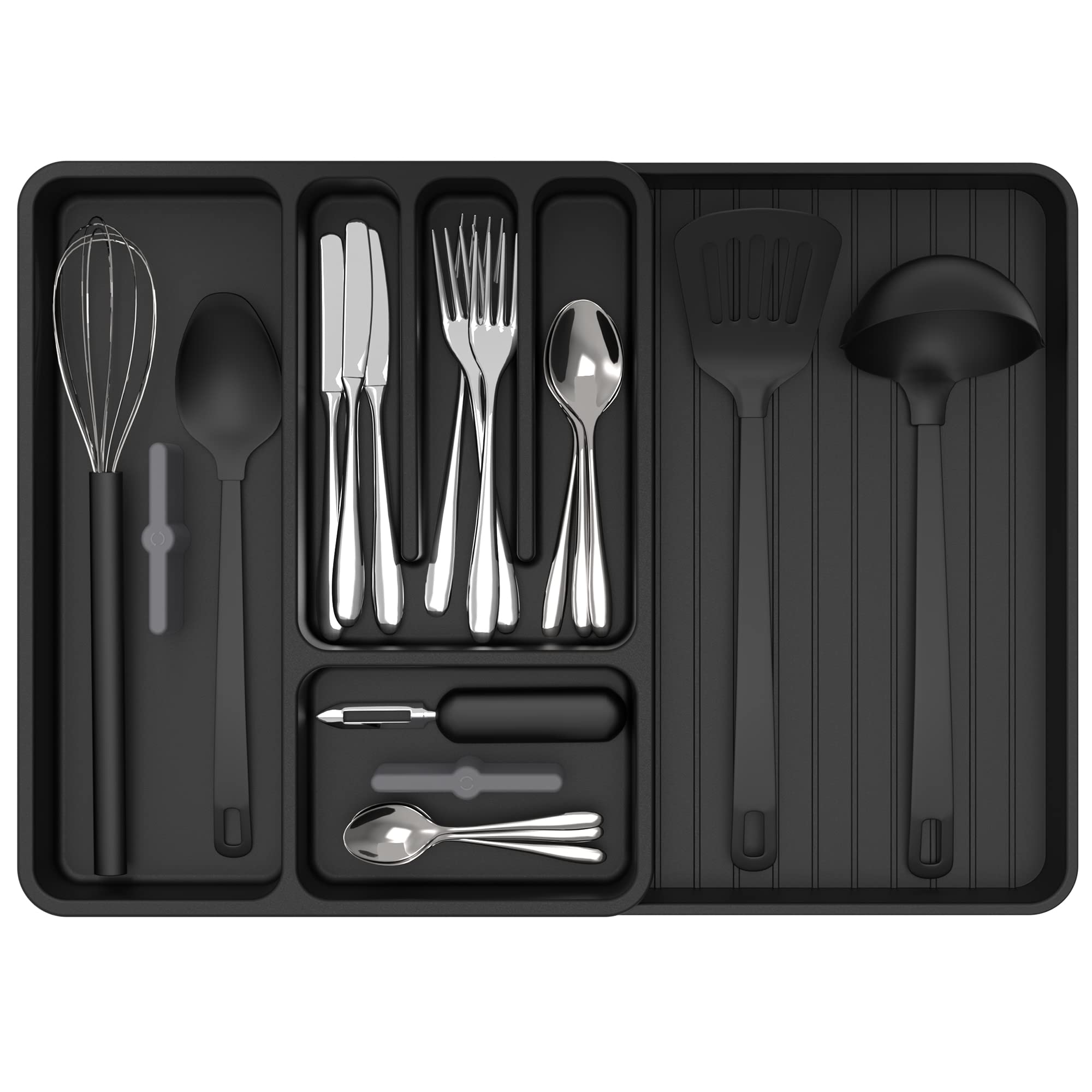 MR.SIGA Expandable Silverware Organizer, Flatware Organizer for Drawer, Utensil Organizer and Adjustable Cutlery Tray for Kitche
