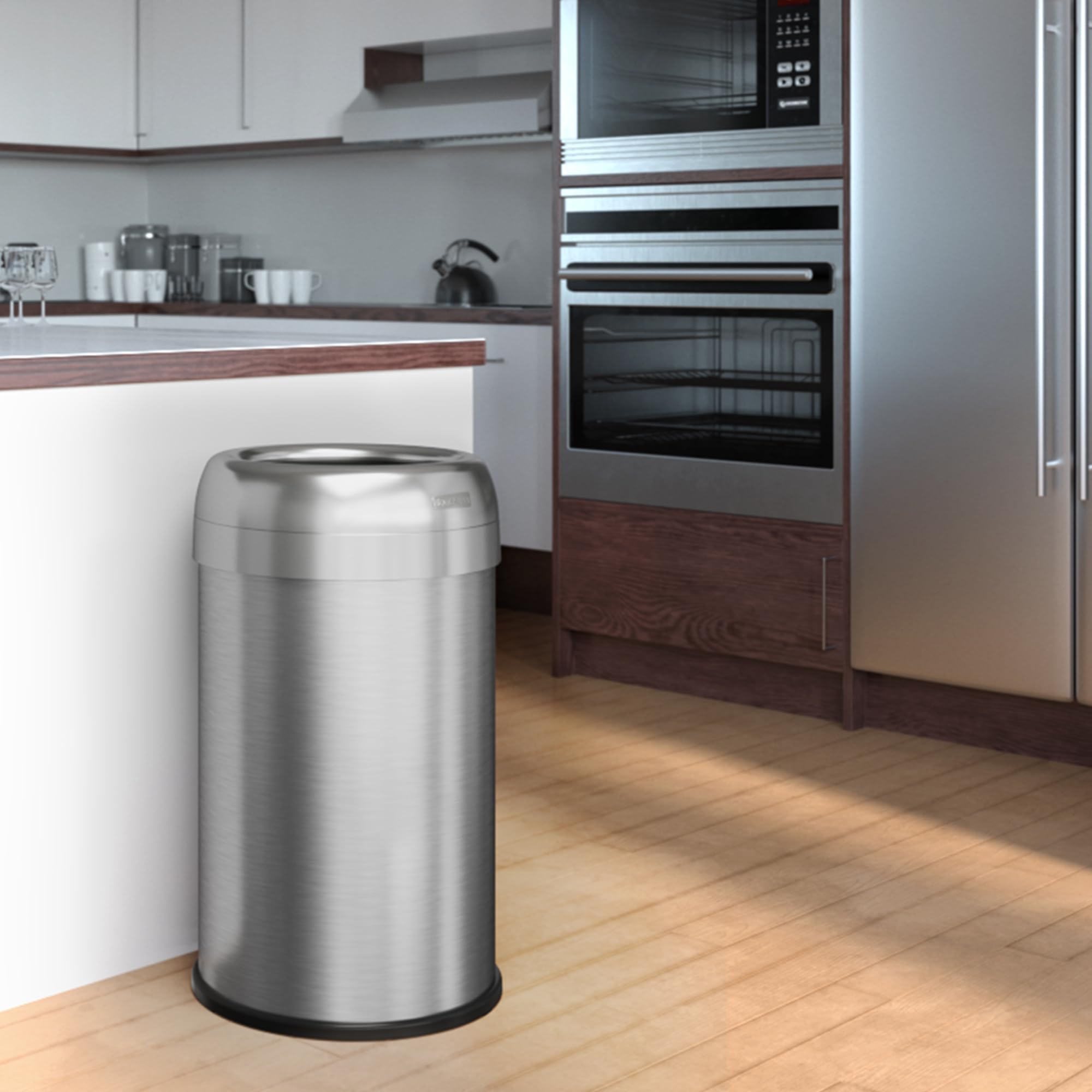 Itouchless 13 Gallon Dual-Deodorizer Trash Can And Recycle Bin Stainless Steel Commercial Grade, Large 10 Inch, Home, Restaurant