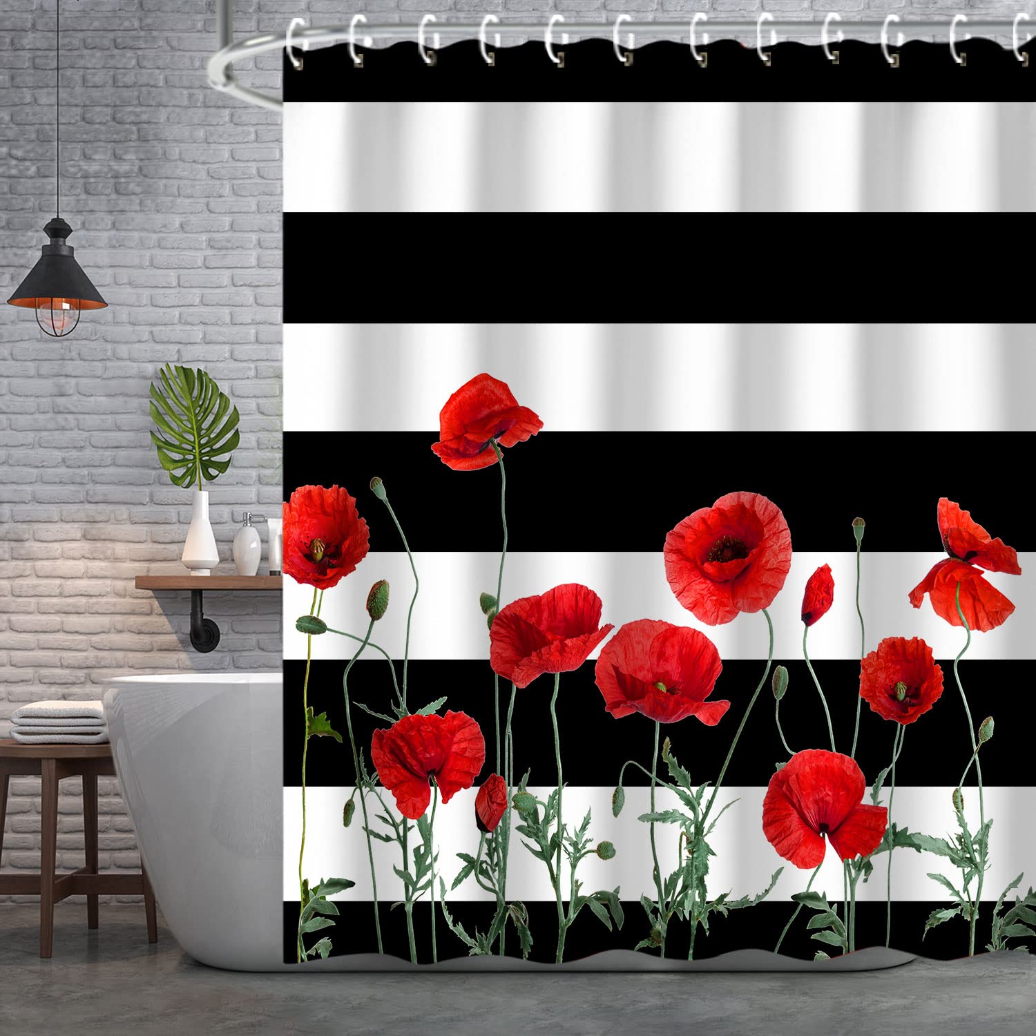 Floral Shower Curtain Flower Shower Curtain Shower Curtain Stripe Poppy Shower Curtain Black And White Striped Shower Curtains S
