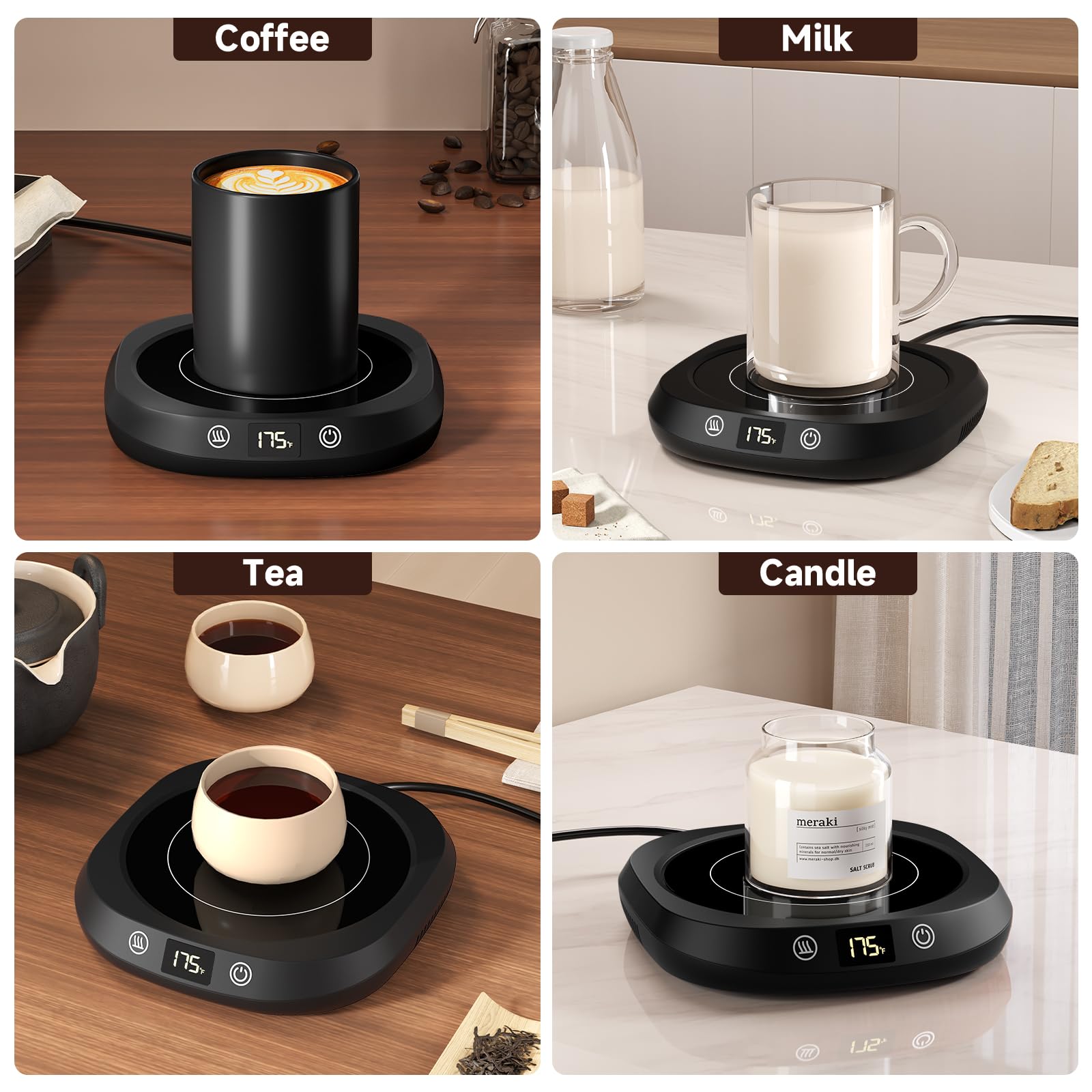 Coffee Mug Warmer - Coffee Cup Warmer For Desk Auto Shut Off, Smart Electric Candle Warmer Beverage Warmer For Coffee, Tea, Wate