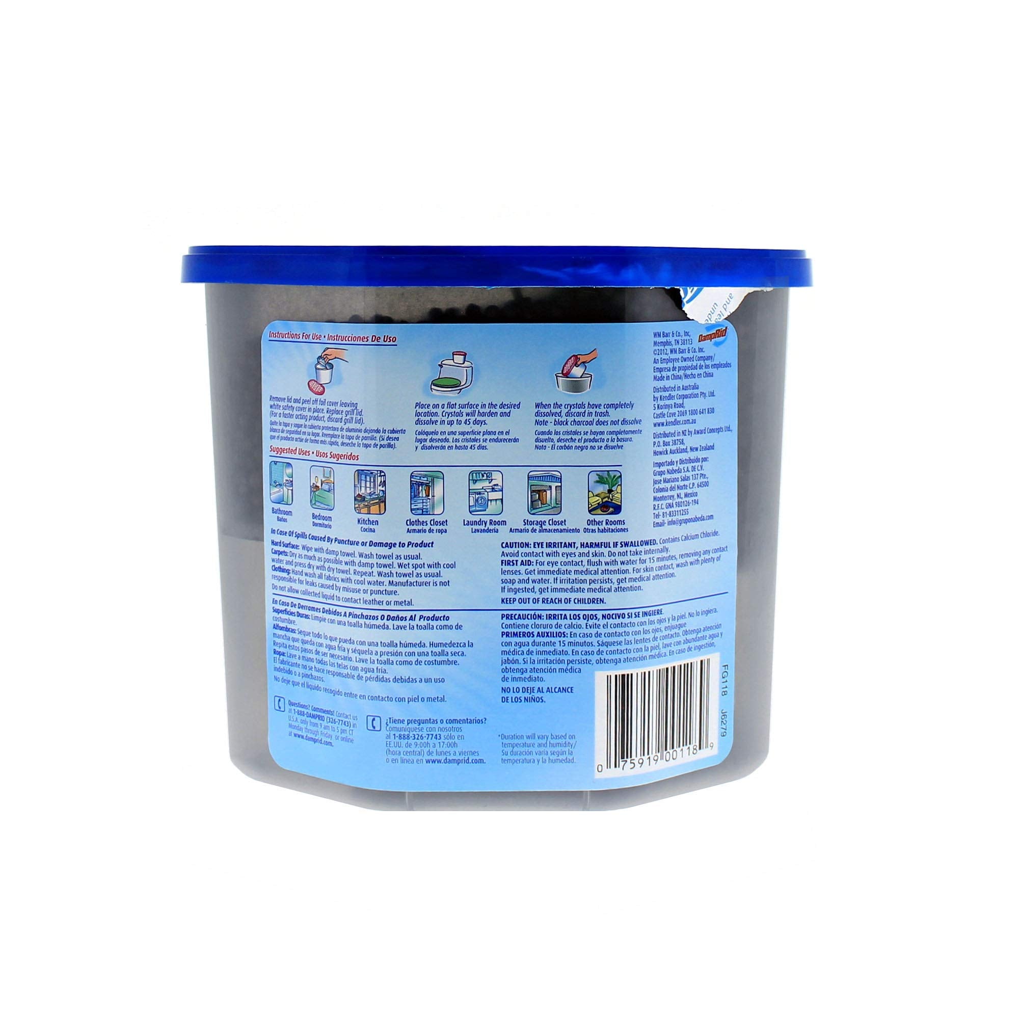 Damprid Fragrance Free Disposable Moisture Absorber With Activated Charcoal - 18Oz; Moisture Absorber & Odor Remover