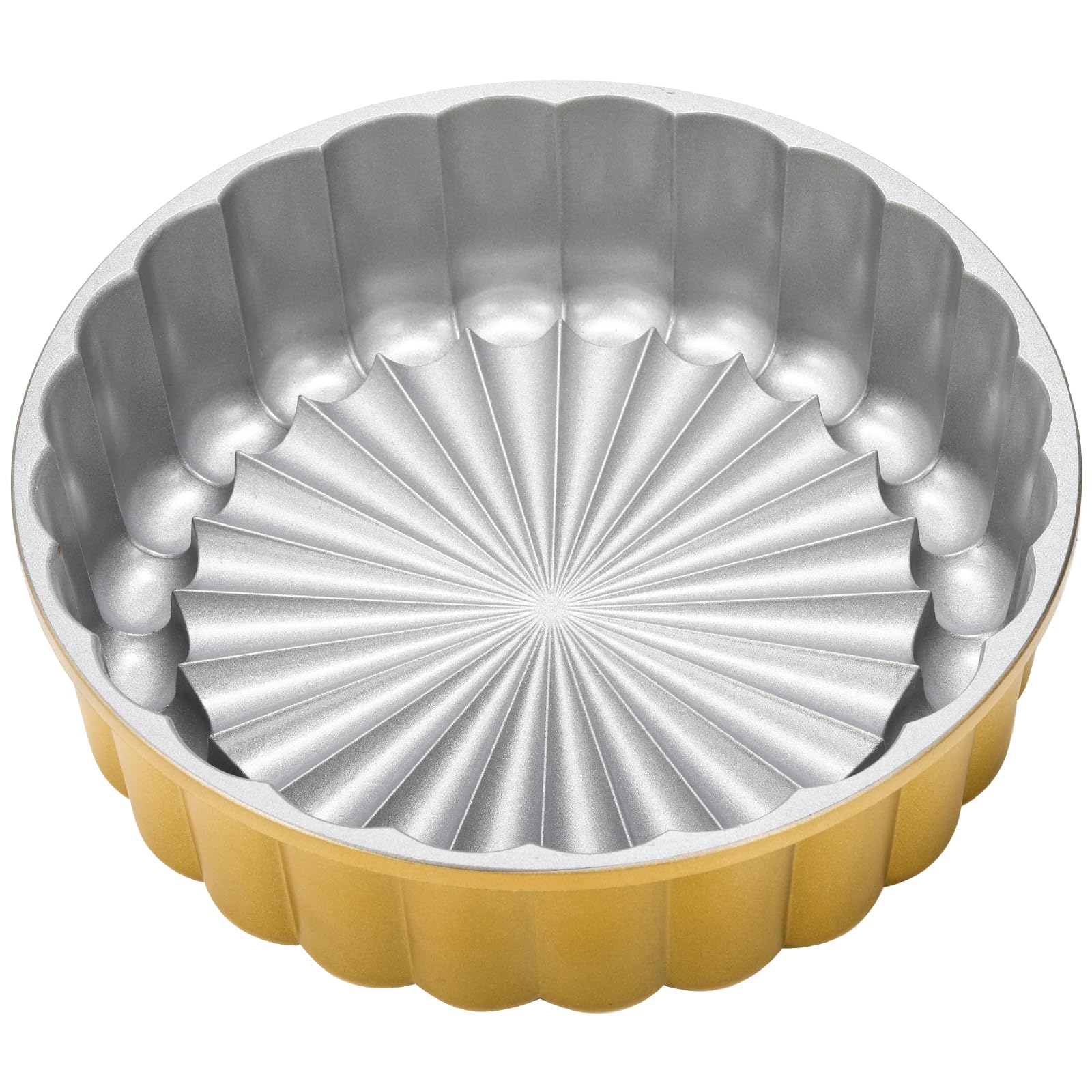 Goaste 9.5 Inch Charlotte Cake Pan, Reusable Mold Fluted Cake Pan, Nonstick Aluminium Cake Mold With Flower Shape For Cheese Cak