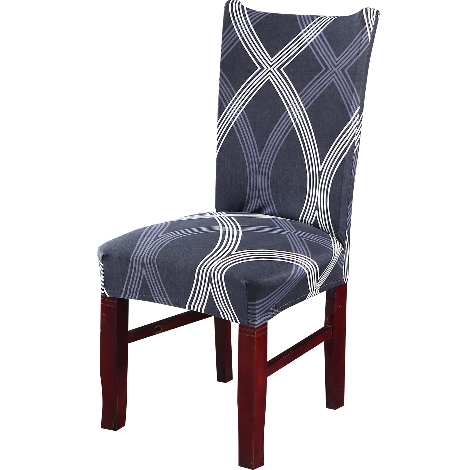 House Of Quirk Elastic Chair Cover Stretch Removable Washable Short Dining Chair Cover Protector Seat Slipcover (Pack Of 1, Foss