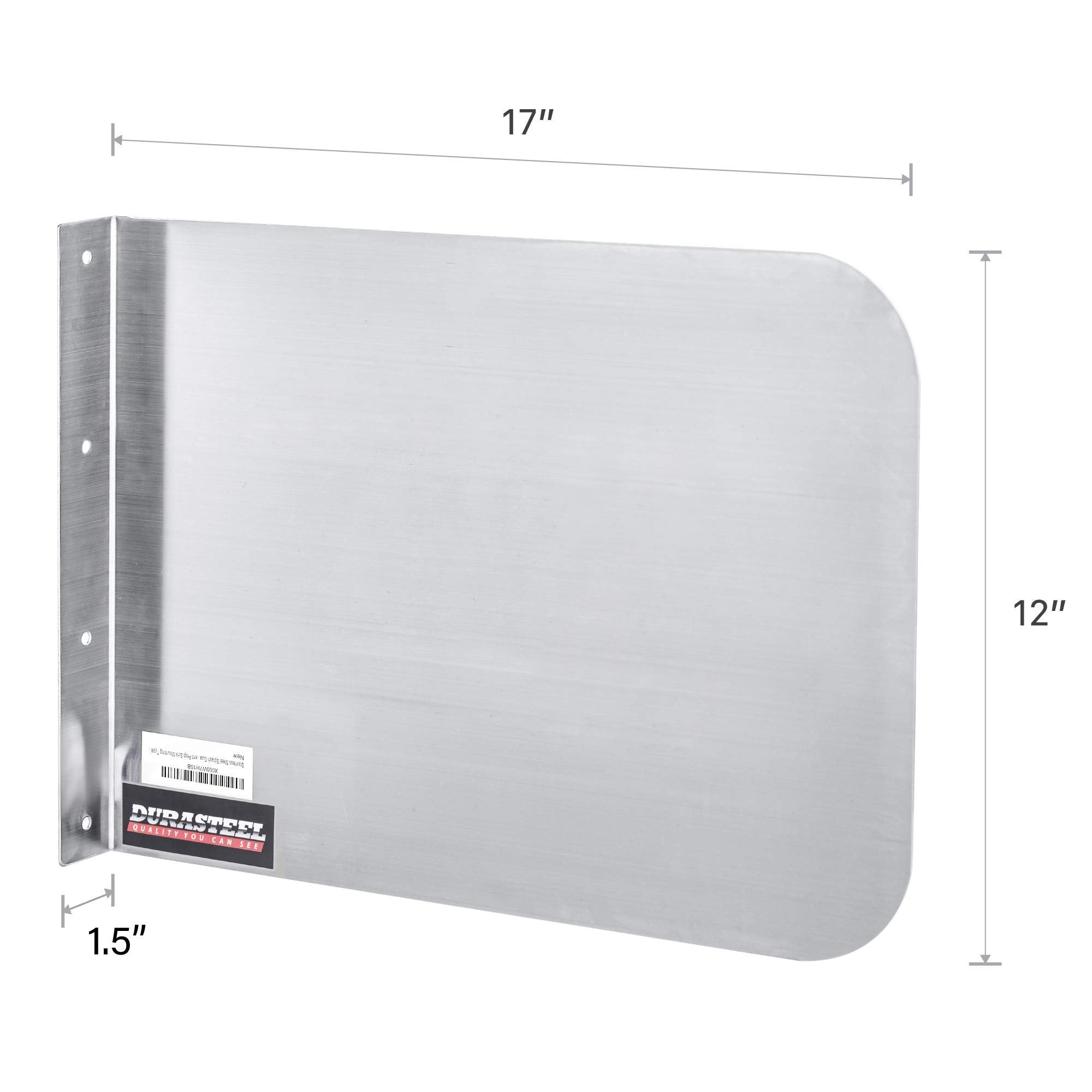 Durasteel Stainless Steel Splash Guard-17'' X 12'' Wall Mount Commercial Shield Kitchen Safety & Hygiene Cooking Splatter Screen