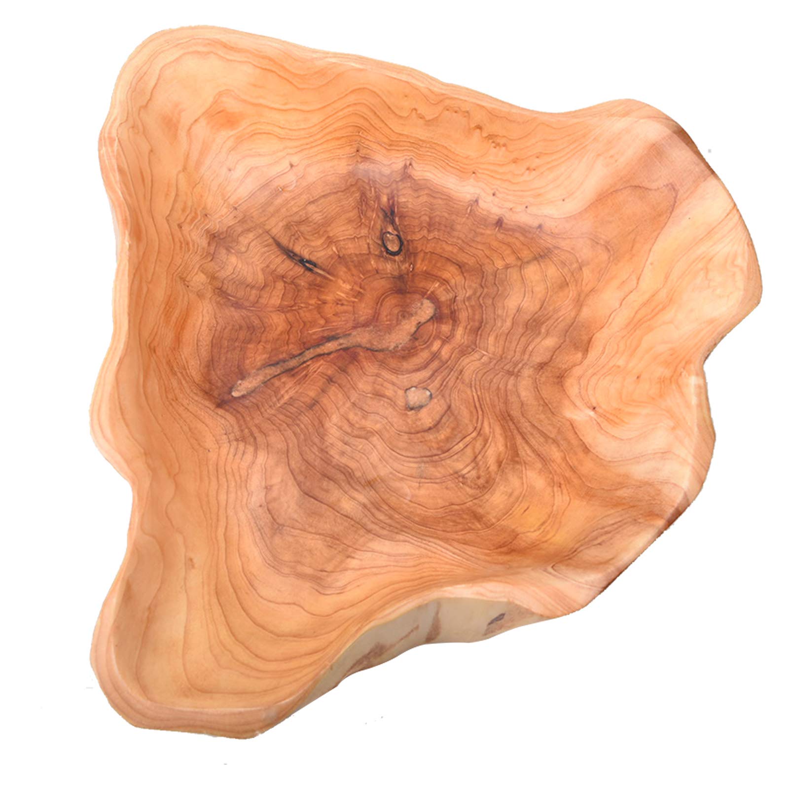 KIDYBELL Handmade Wood Bowl, Unique Natural Root Design, 12"-14", Ideal for Fruit Salad, Rustic Wood Color