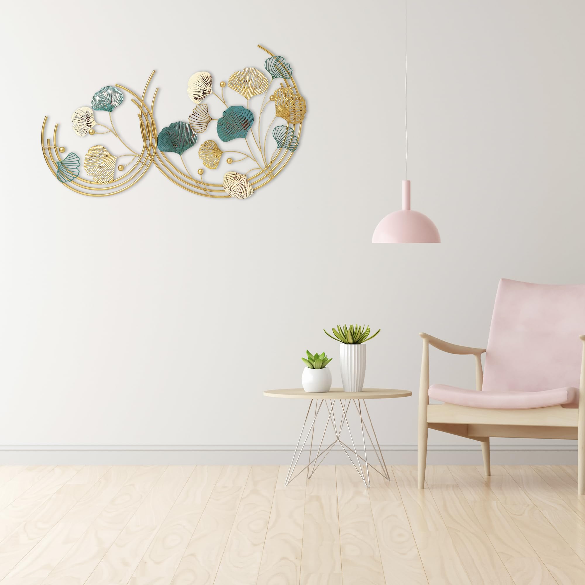 Decorative India Metal Leaf Round Pattern Abstract Wal Art For Living Room Decorative Wall Sculpture For Home Dcor