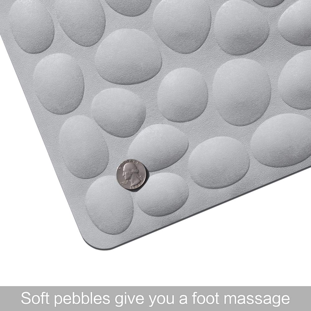 Non-Slip Bathtub Mat Othway Soft Rubber Bathroom Bathmat With Strong Suction Cups (Grey)