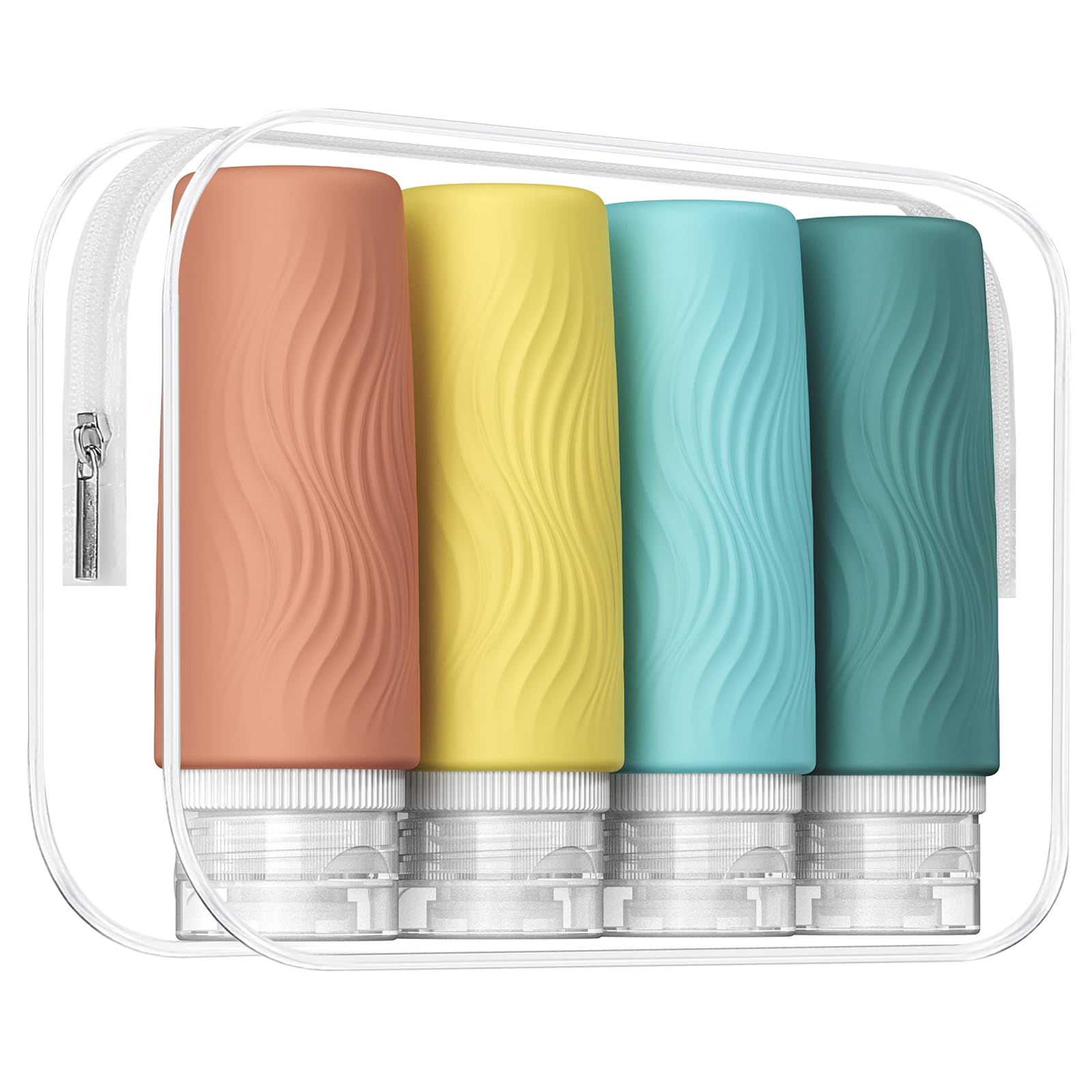 Kuangre Travel Bottles For Toiletries, Tsa Approved 3Oz Portable Travel Bottles, Bpa Free Leak Proof Squeezable Silicone Travel