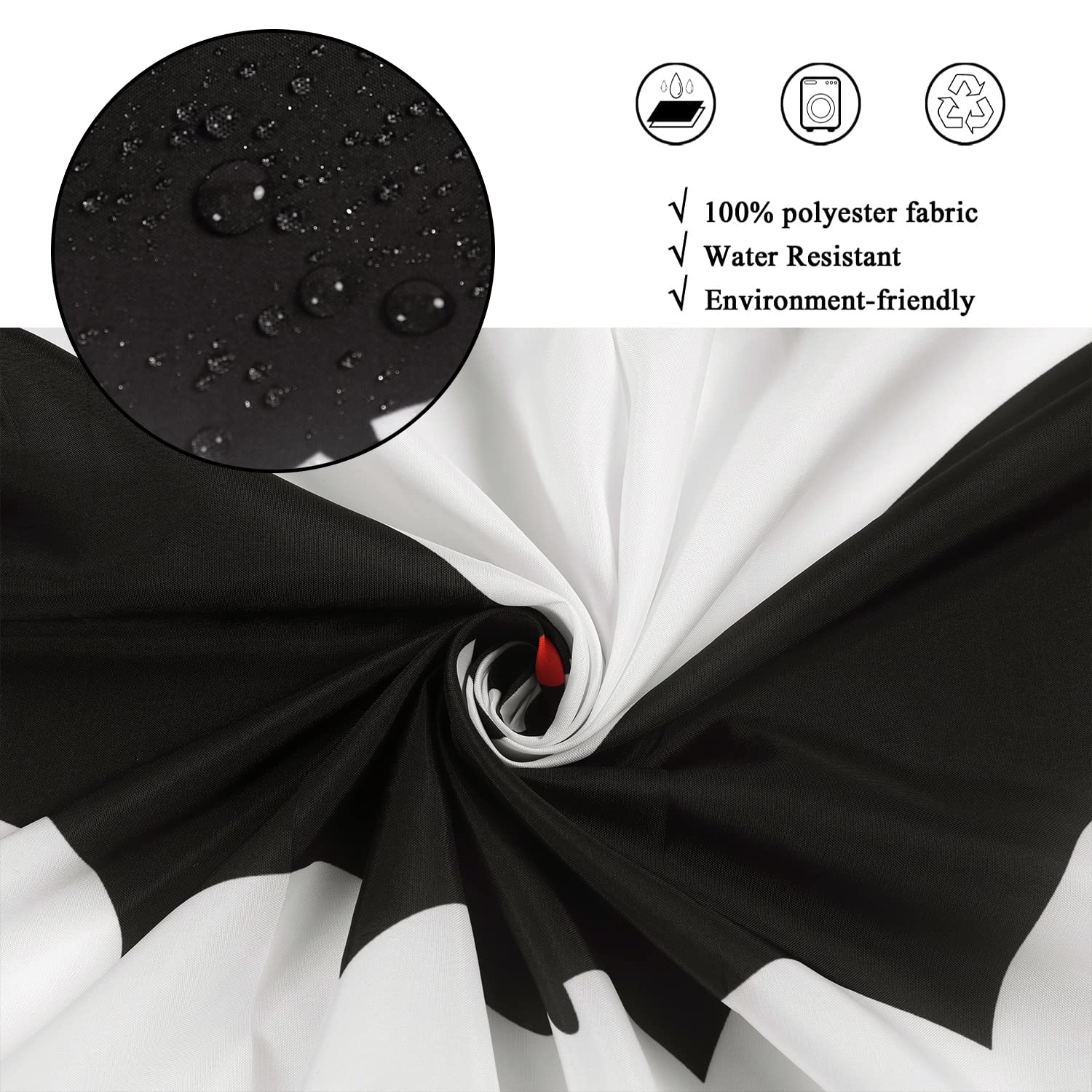 Gcirec Halloween Shower Curtain, Halloween Theme Black And White Bat Bathroom Curtain Halloween Party Decor Waterproof Fabric Ma