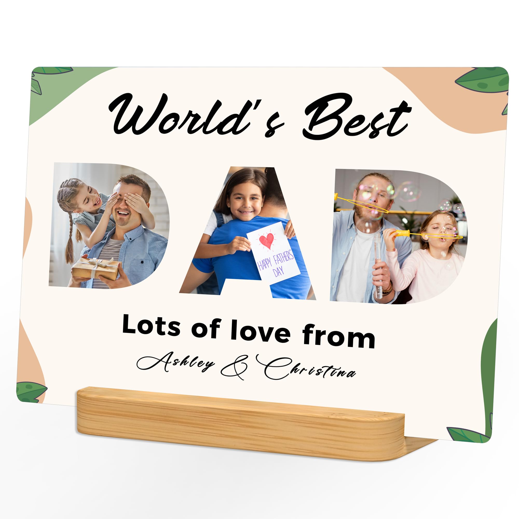 Xiaodaxia Personalized Father'S Day Gifts For Dad From Kids Daughter Son, Customized Metal Picture Print For Dad,Custom Metal Ph