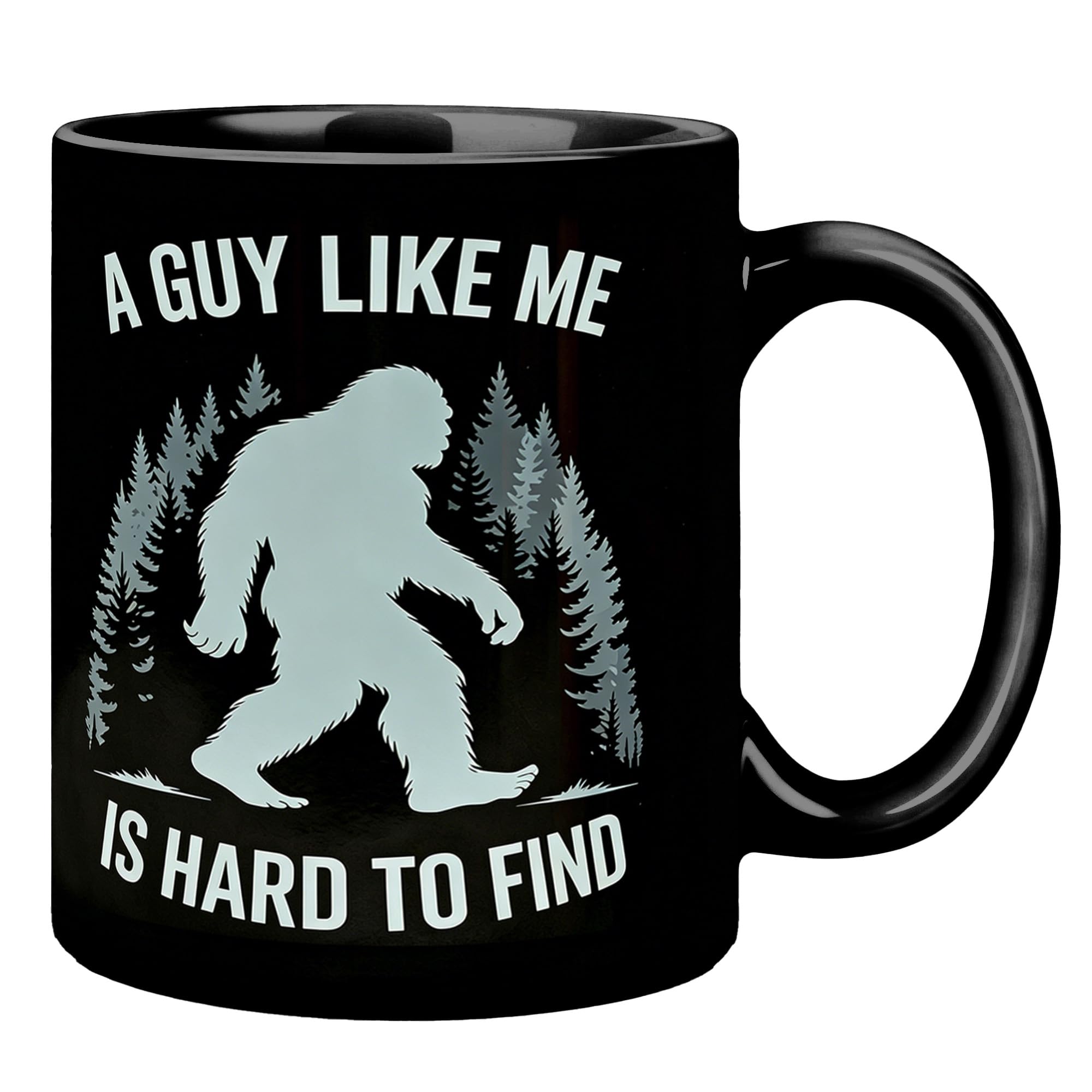 DEQSX Funny Bigfoot Mug 11 oz, Sasquatch Coffee Cups Ceramic for Men Dad Uncle Brothers, a Guy Like Me Is Hard to Find Big Foot 