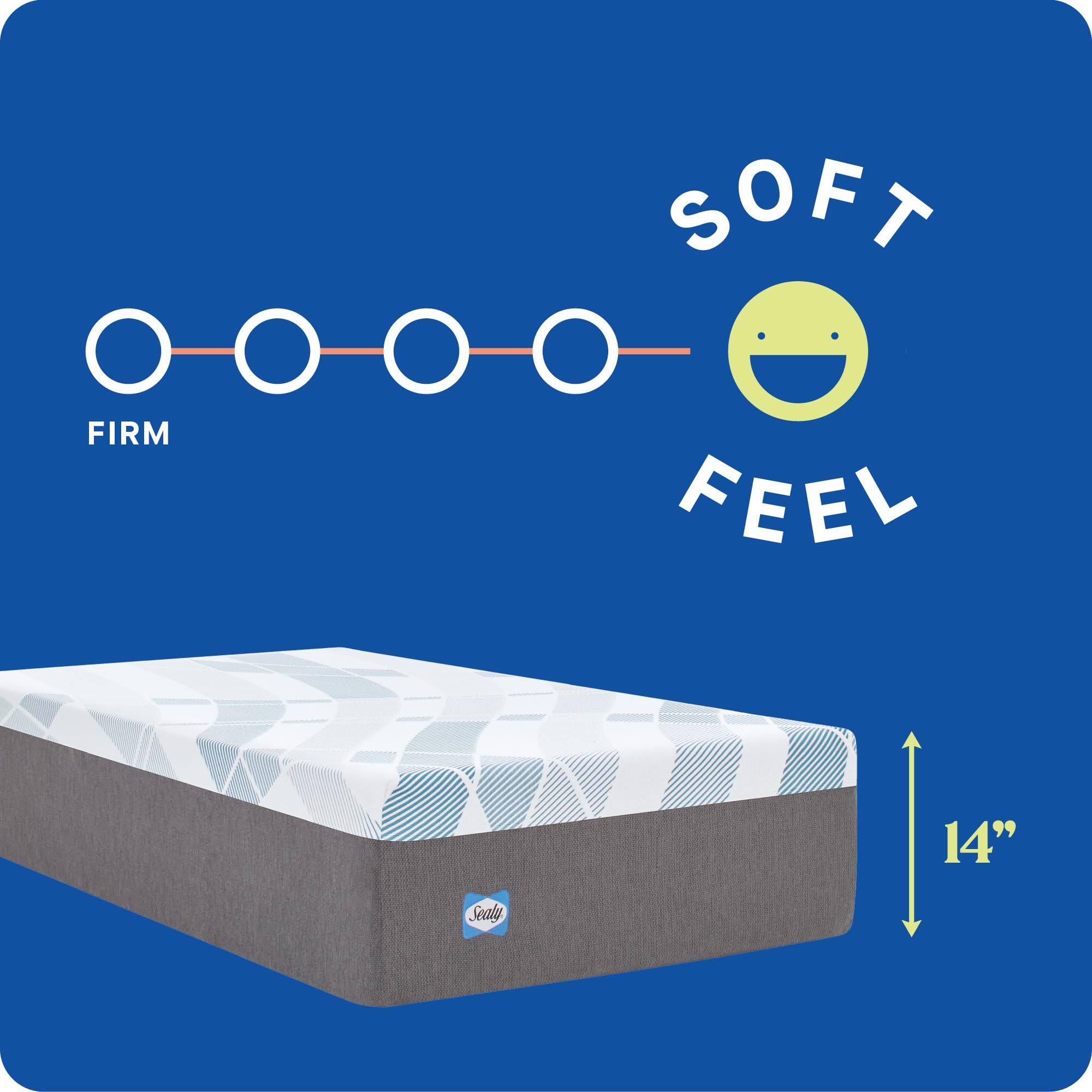 Sealy Dreamlife 14    Foam Mattress-In-A-Box, California King, Sealycomfort Gel Memory Foam, Sealysupport Transition Foam, Machi
