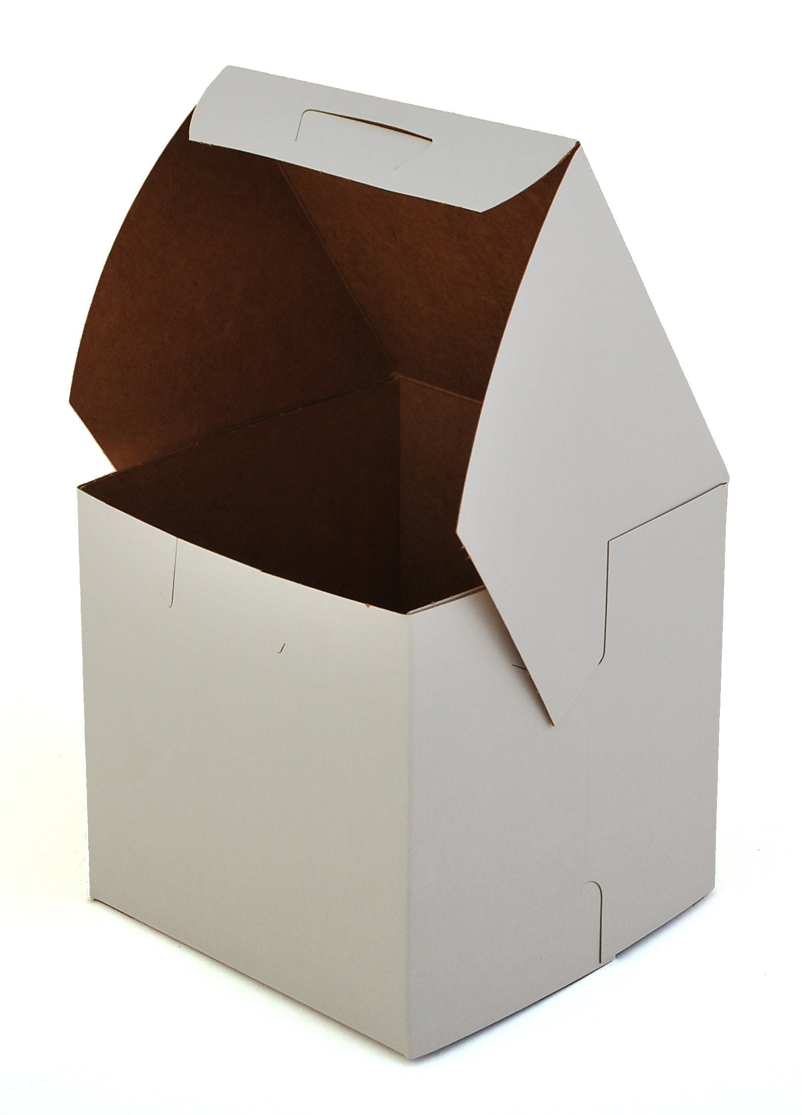 Southern Champion Tray 0908 Premium Clay Coated Kraft Paperboard White Non-Window Lock Corner Bakery Box, 4-1/2 Length X 4-1/2