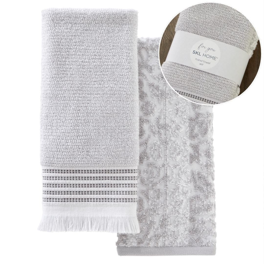 SKL Home Lincoln Park Hand Towel Gift Set  Gray  2 Count