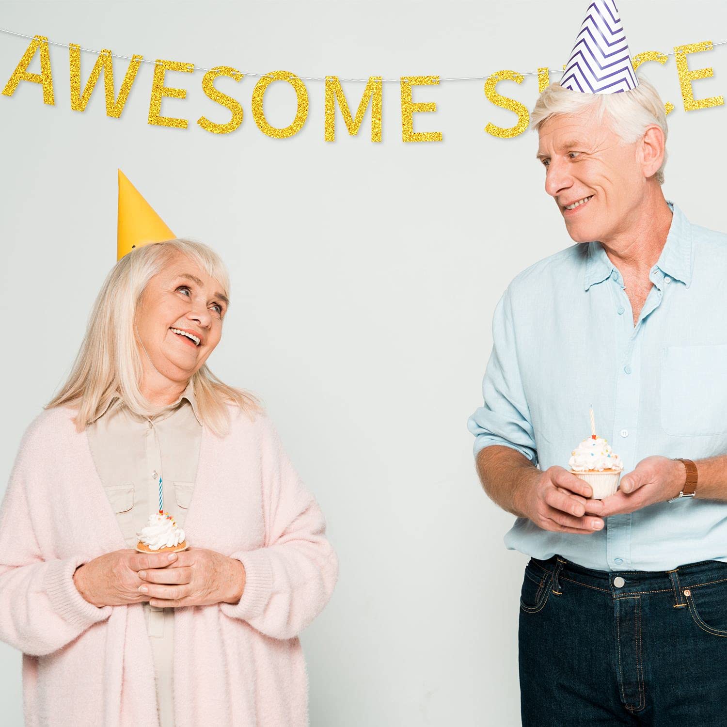 Awesome Since 1958 Banner Pre-Strung Happy 66Th Birthday Banner Gold Glittery 66 Sixty Six Years Old Birthday Party Decorations