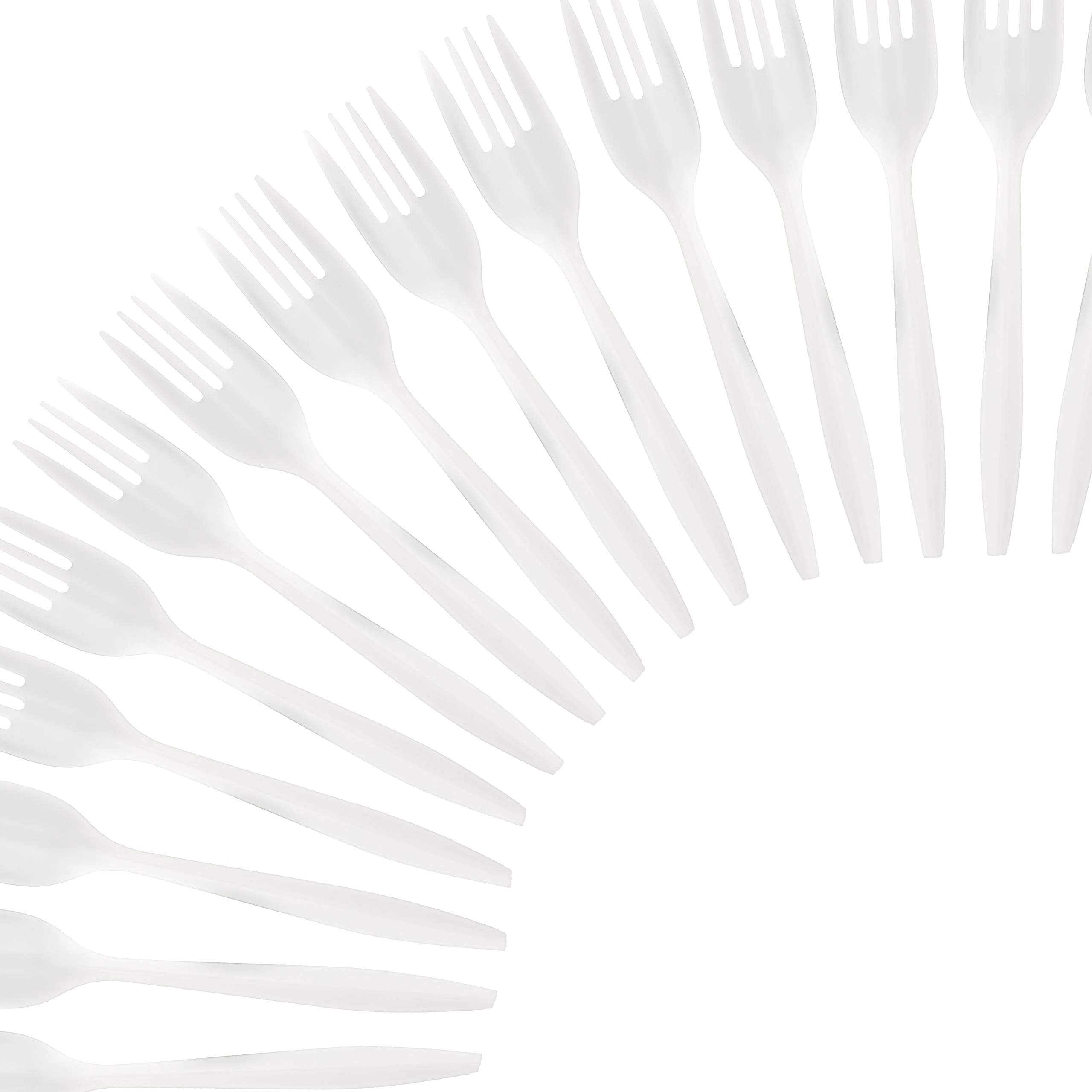Plasticpro Cutlery 400 Mediumweight White Disposable Plastic Forks
