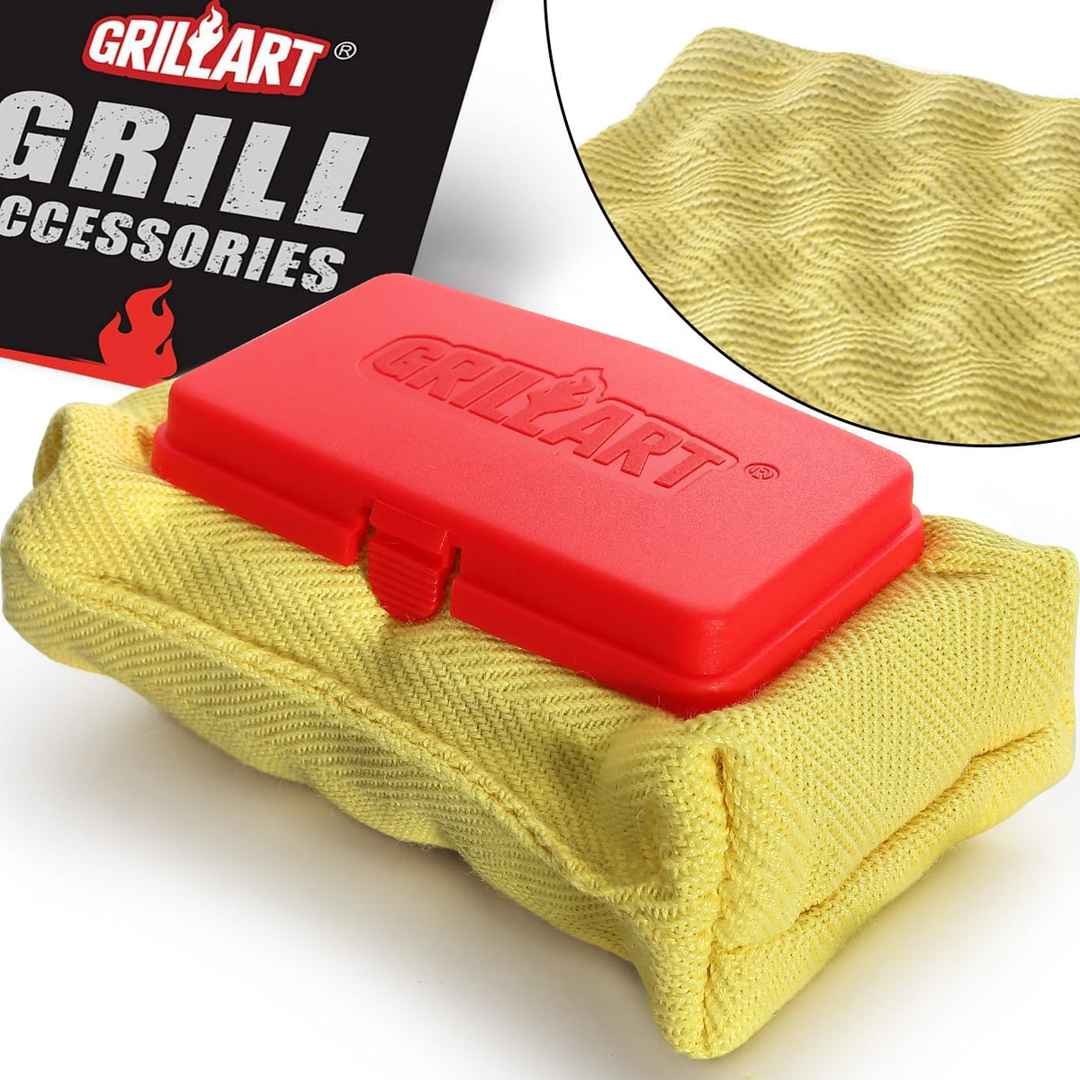 Grillart Grill Brush Bristle Free, Replaceable Bbq Cleaning Pad (No Handle), Safe Replacement Cleaning Pad/Head For Cast Iron/St