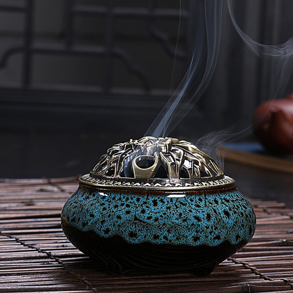 Ceramic Home Decoration Incense Sticks or Cones Burner Porcelain Incense Holder
