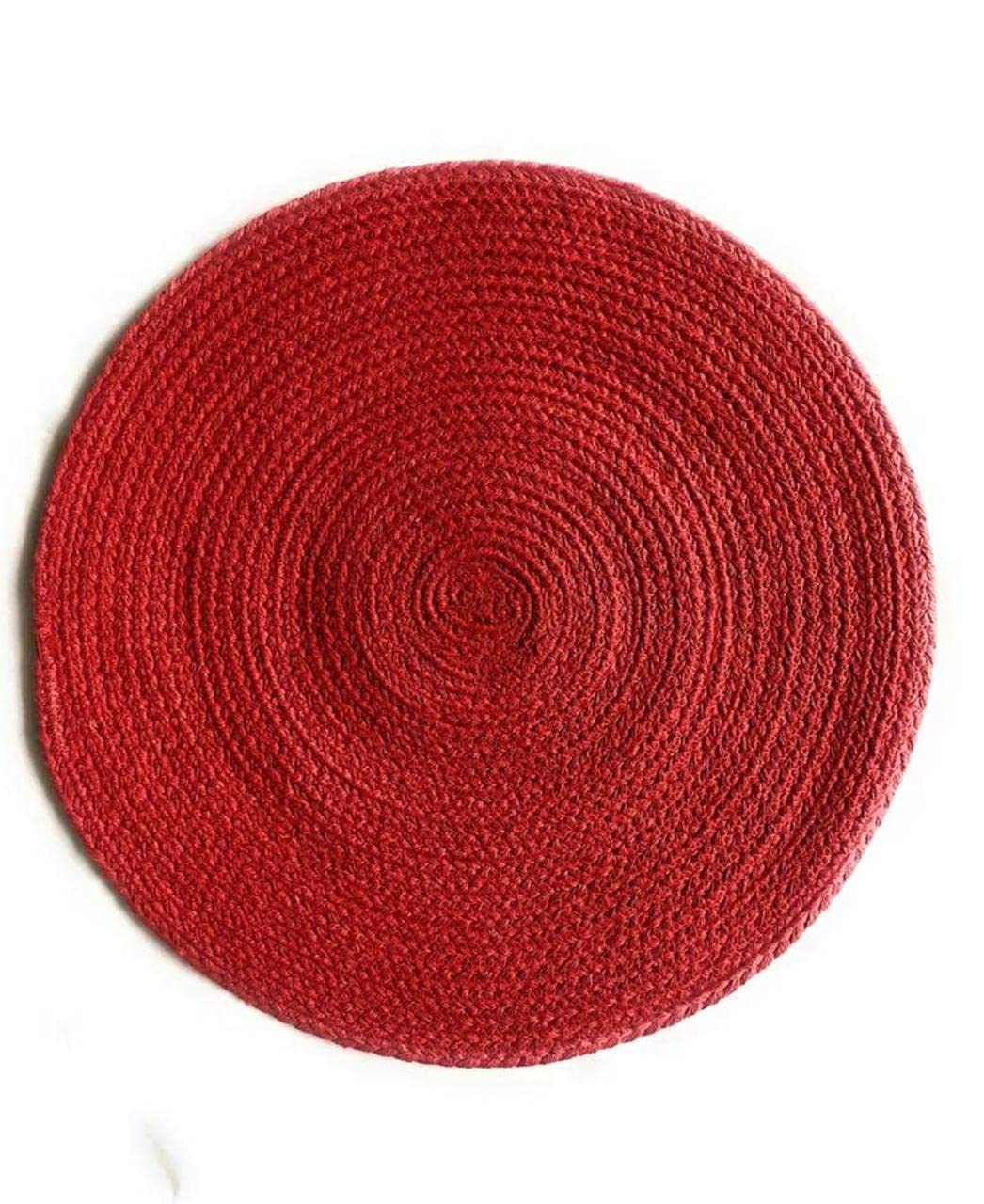Rosslyn Cotton Coaster Combo Braided Place mats, 35 cm Round, Best for BedSide Table/Center Table, Dining Table/Shelves (1)