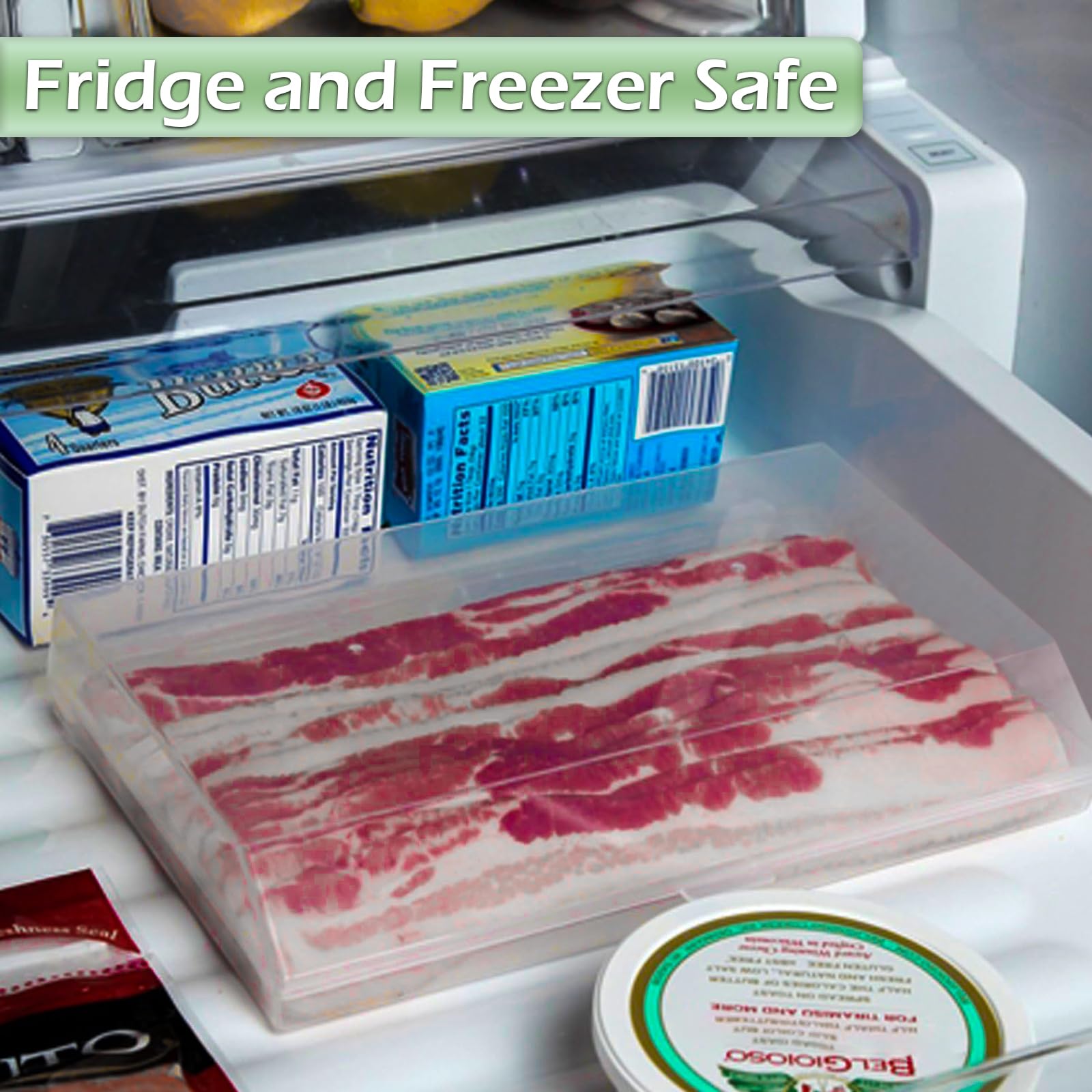 Home-X Bacon Saver  Plastic Bacon Container/Kitchen Meat Saver Storage Container