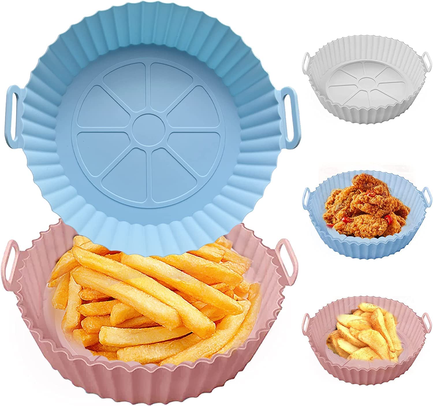 Sgmvk Silicone Air Fryer Liners, Reusable Liners, Food Safe, Air Fryers, Oven Accessories, Parchment Liner Paper, Silicone Bakin