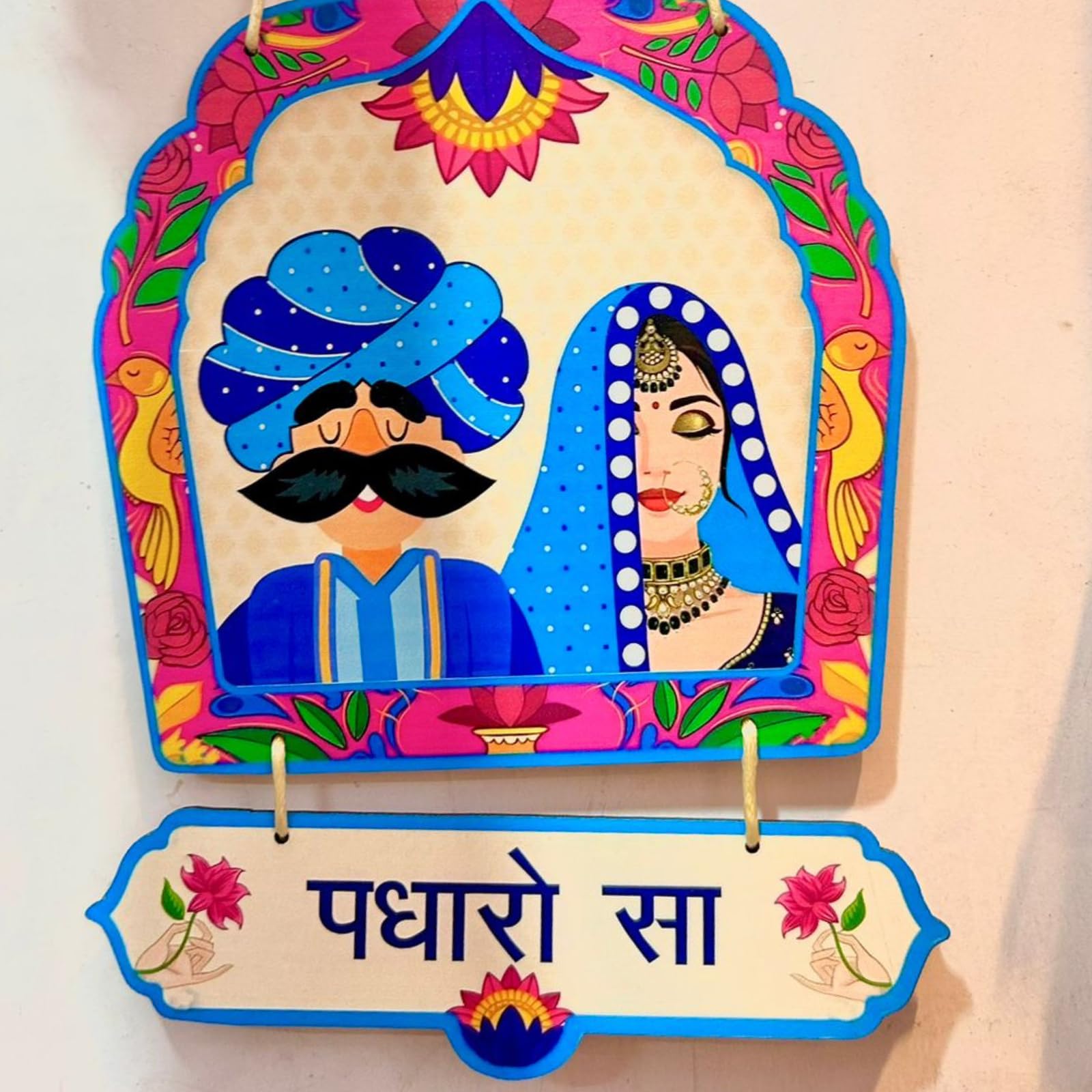 Soni Arts and Crafts Welcome Home Wall Decor, Padharo Sa Wooden Wall Hanging Bedroom Decoration, Home Entrance Artworks, Wall Ha