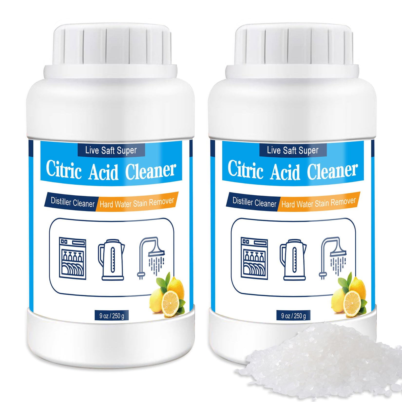 Live Saft Super Distiller Descaler Citric Acid Cleaner - 1 Lb Bulk Citric Acid Powder For Cleaning Water Distillers, Hard Water