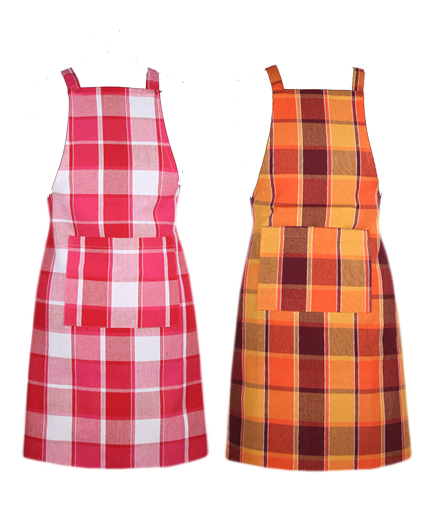 Sbn New Lifestyle Cotton Apron With Center Pocket And Adjustable Buckle On Top And 2 Long Ties On Both Sides Size 60 X 85Cm,