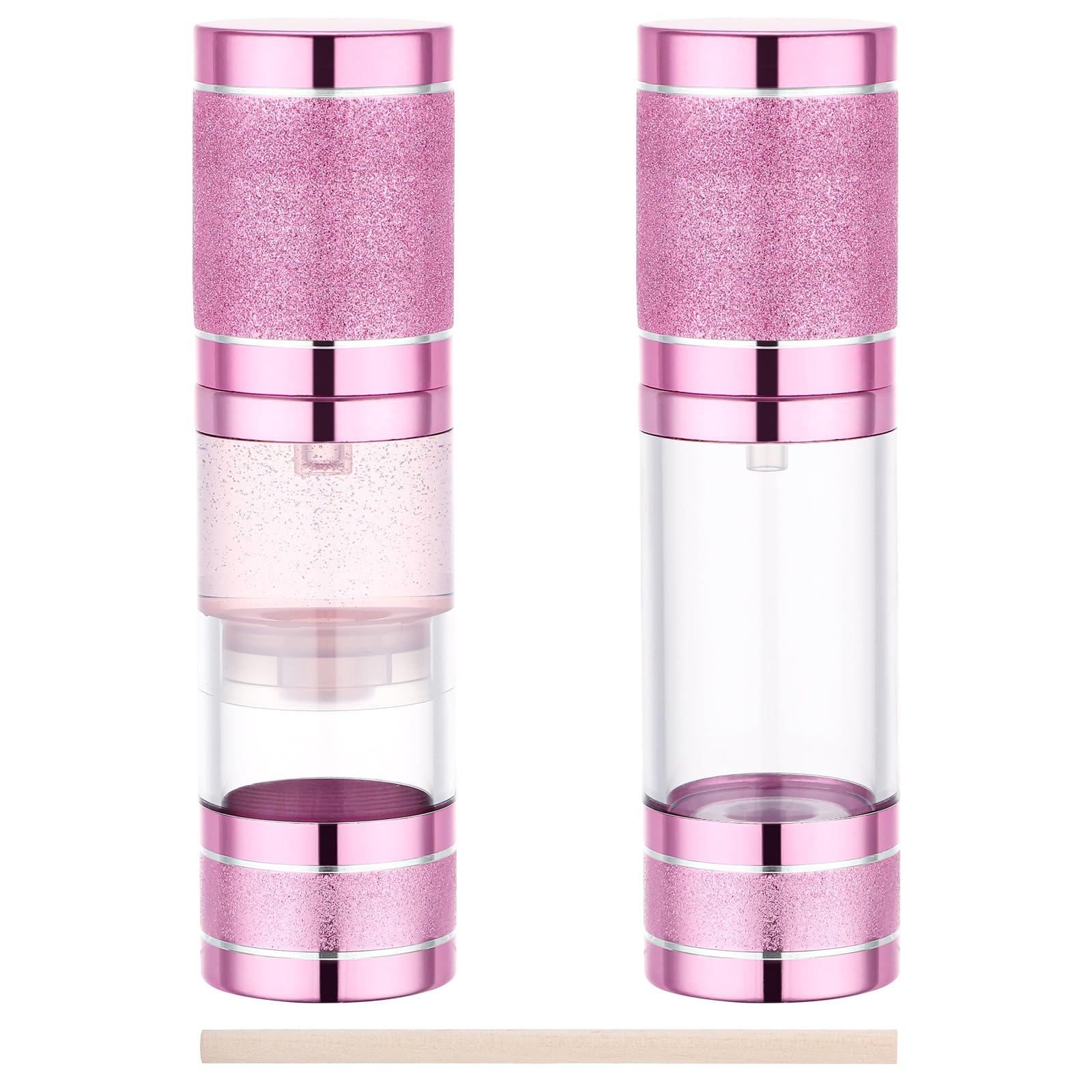 Segbeauty 1oz Airless Lotion Dispenser Refillable Travel Bottles, 2pcs Small Travel Size Skincare Containers for Toiletries, 30m