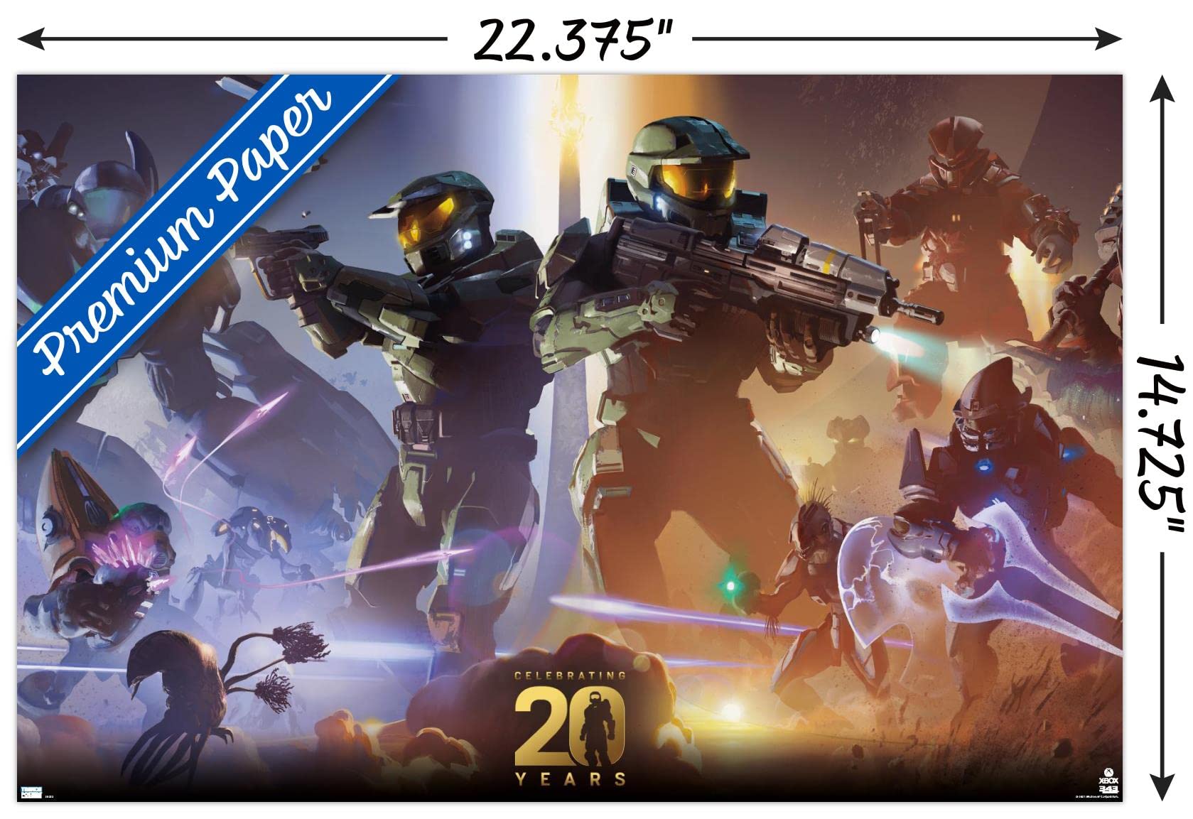 Trends International Halo - 20 Years Wall Poster, 22.4L X 14.7W, Premium Unframed Version