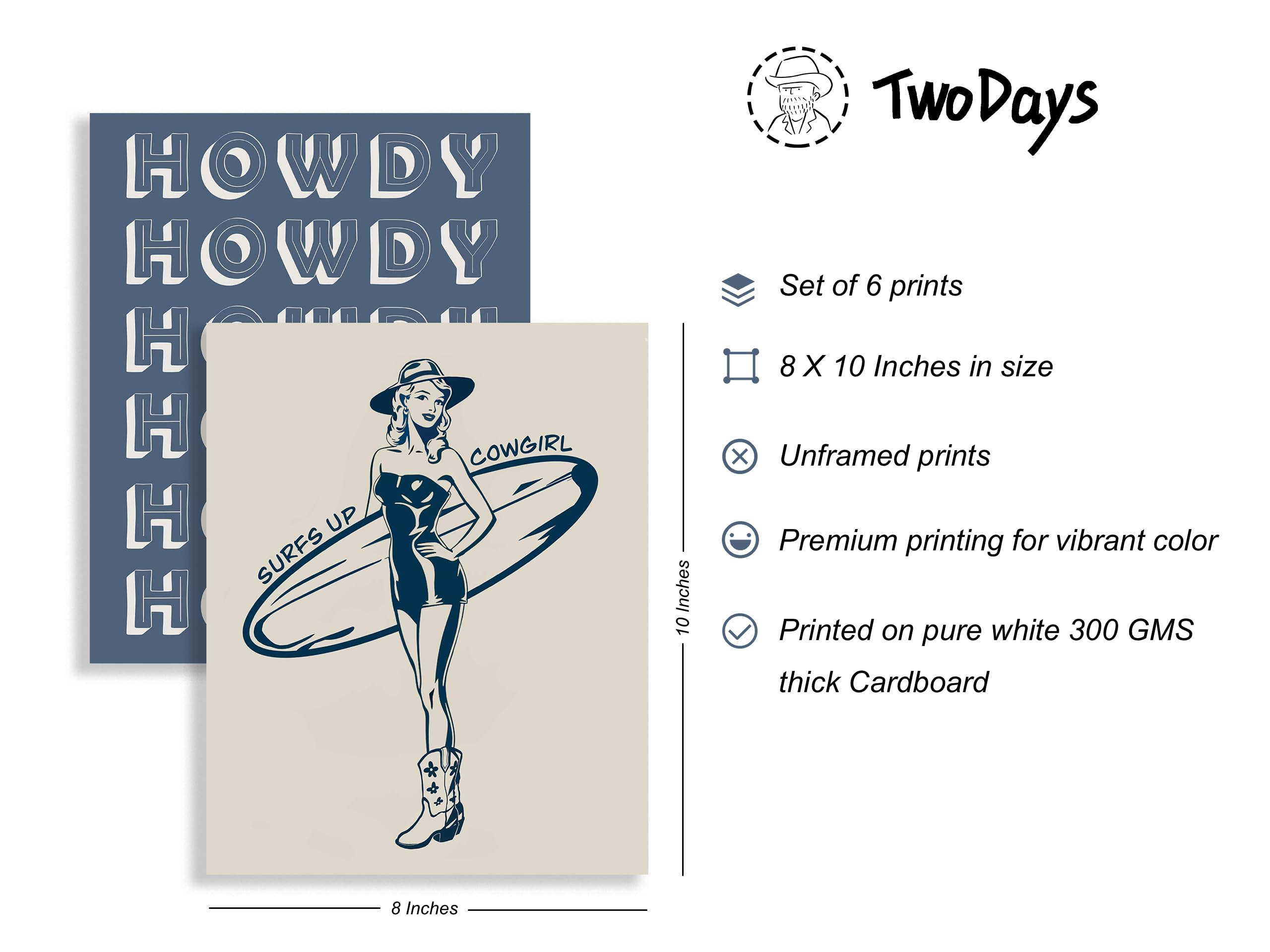 Twodays Coastal Granddaughter Prints, Coastal Cowgirl Poster, Beachy Room Decor Aesthetic, Beach Wall Art For Teen Girls Bedroom