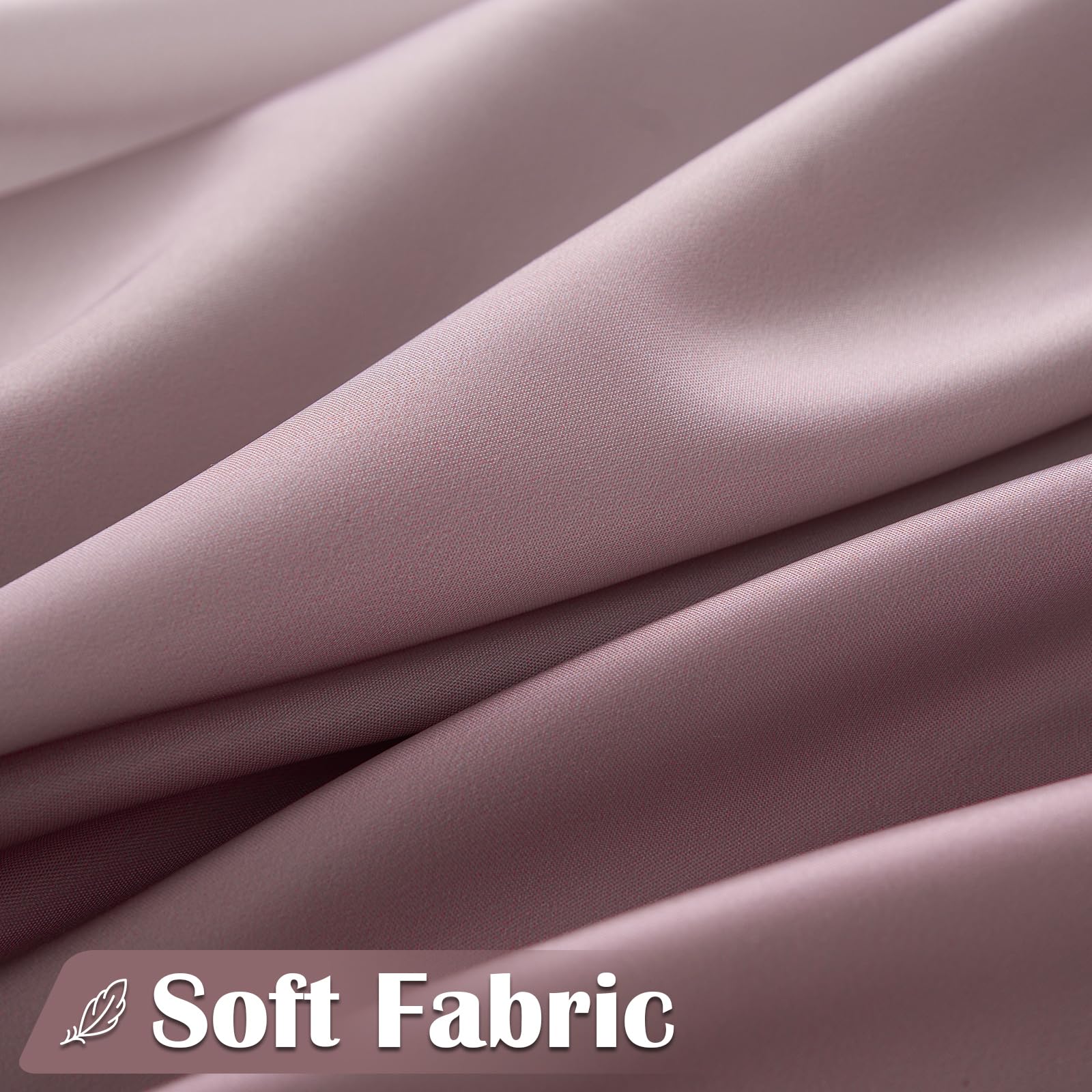 Jicnhan Mauve Ombre Shower Curtain, Waterproof Fabric Shower Curtains For Bathroom, Modern Gradient Color Shower Curtain Set Wit