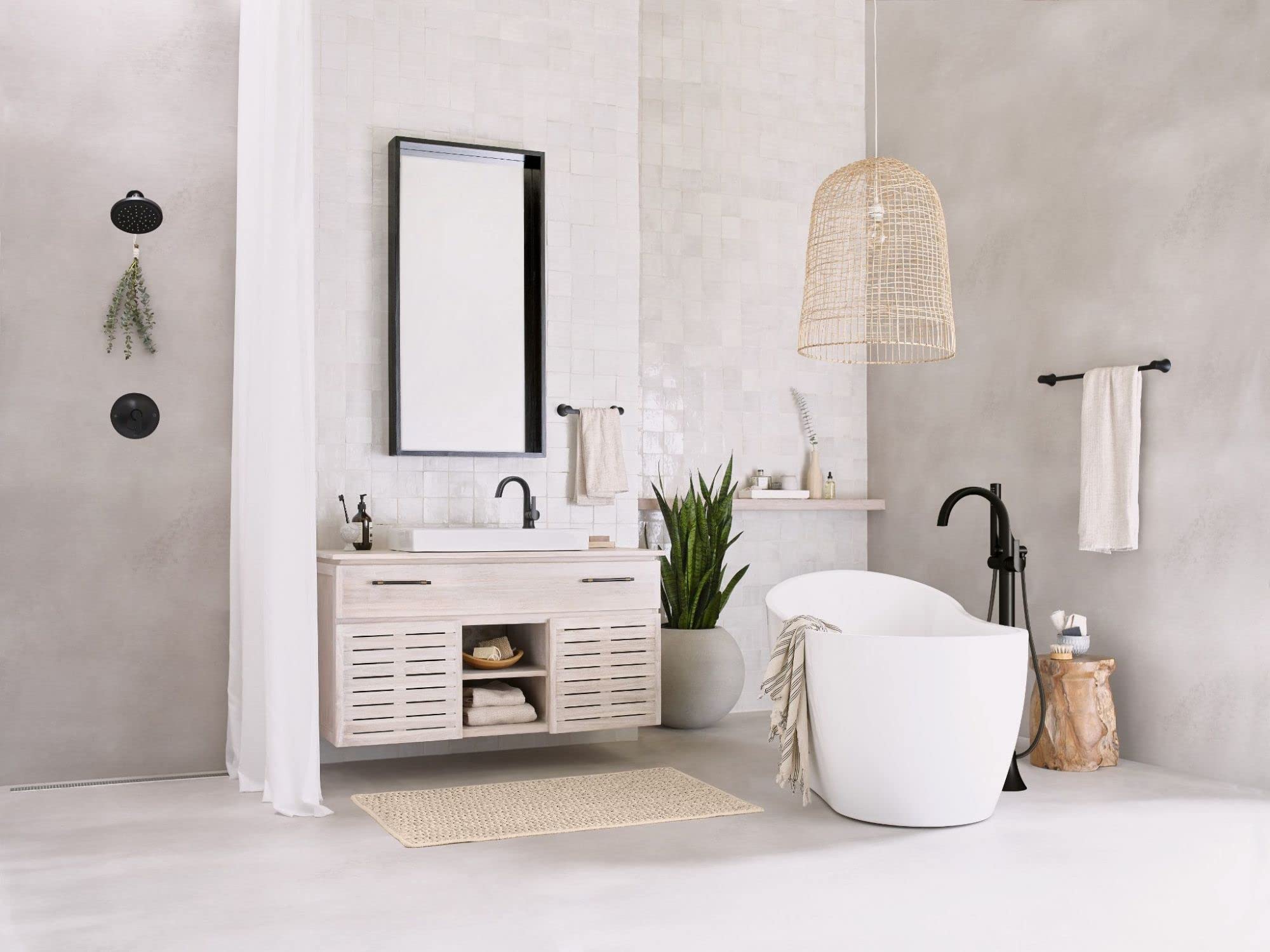 Moen Doux Matte Black Bathroom-Towel, Hand -Towel Bar, Yb0286Bl