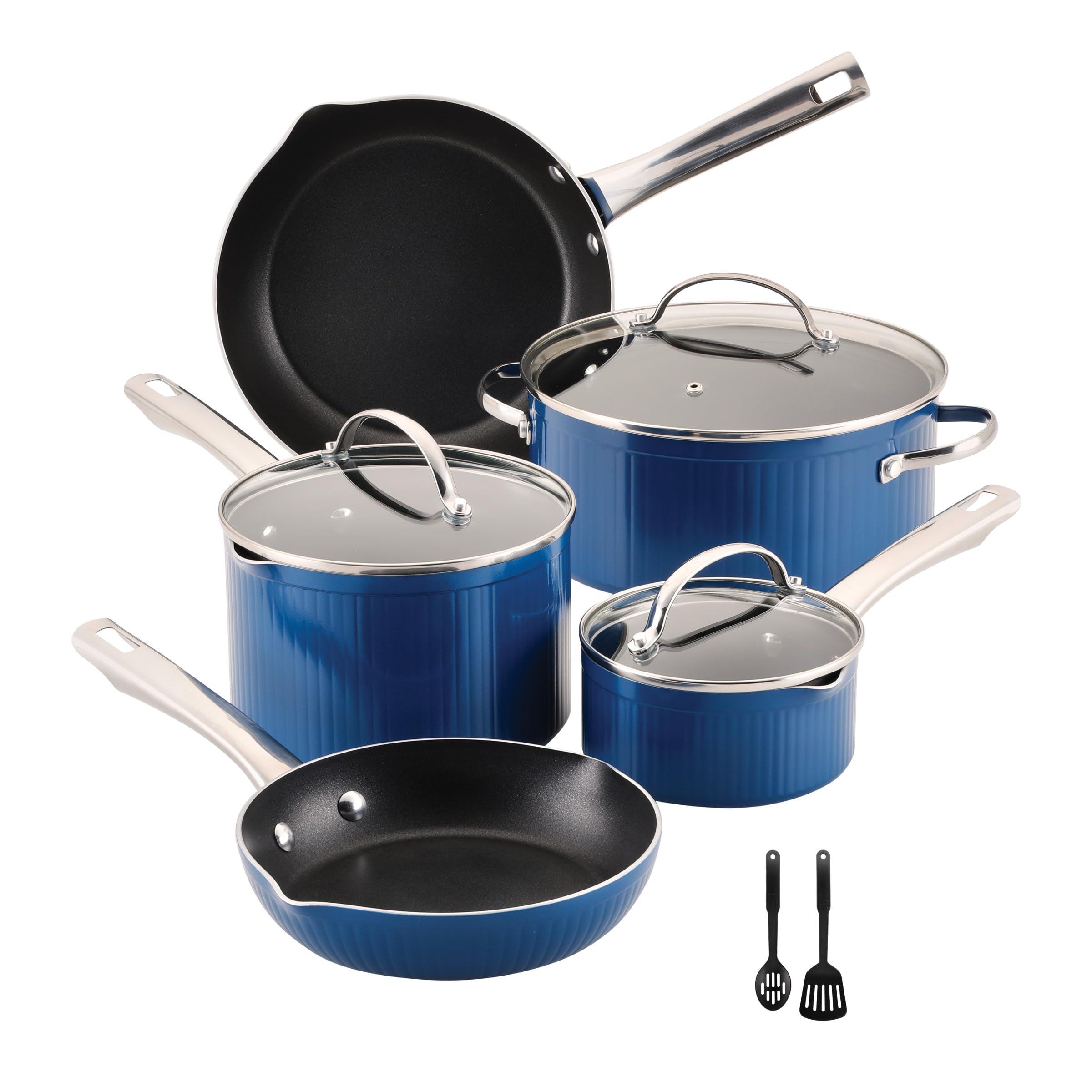 Farberware Style Nonstick Cookware Pots and Pans Set with Cooking Utensils, Dishwasher Safe
