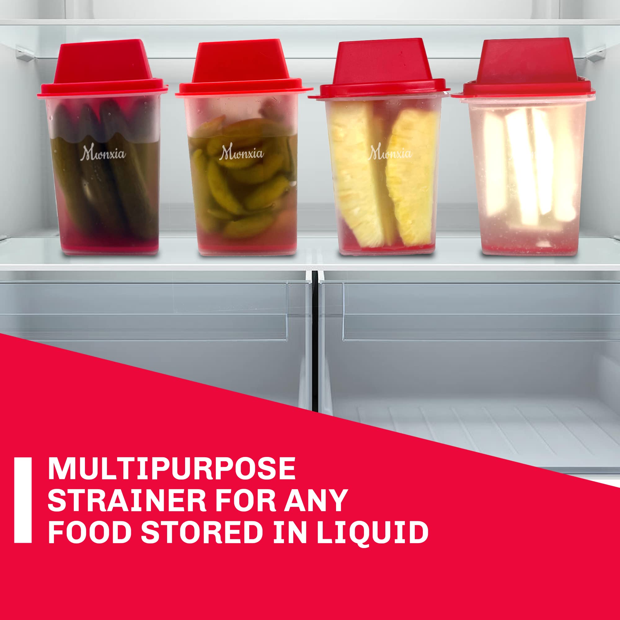 Mwnxia Pickle Container With Strainer Chilero Container Jalapenos Jalapeos | Pickle Jar With Lifter | Bpa-Free Complete With Ton