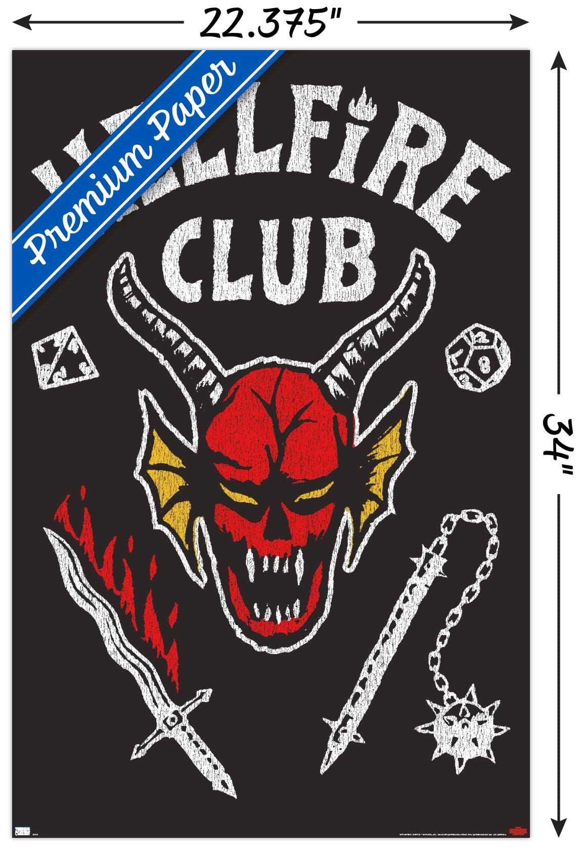 Trends International Netflix Stranger Things: Season 4 - Hellfire Club Wall Poster, 22.375'' X 34'', Premium Unframed Version