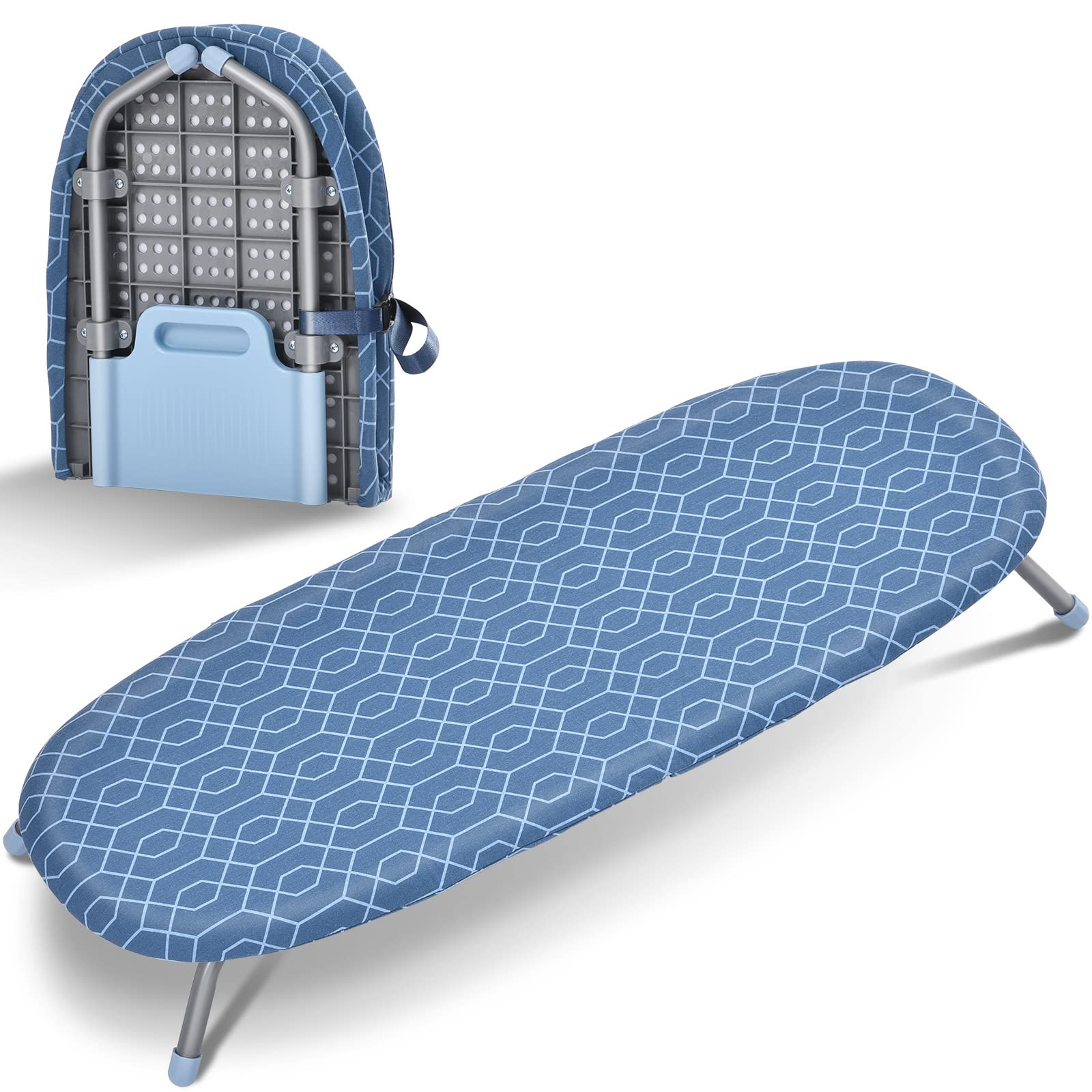Apexchaser Foldable Ironing Board, Tabletop Small Board With 2 Heat Resistant Covers, Portable Folding Mini Non-Slip Feet For Ho
