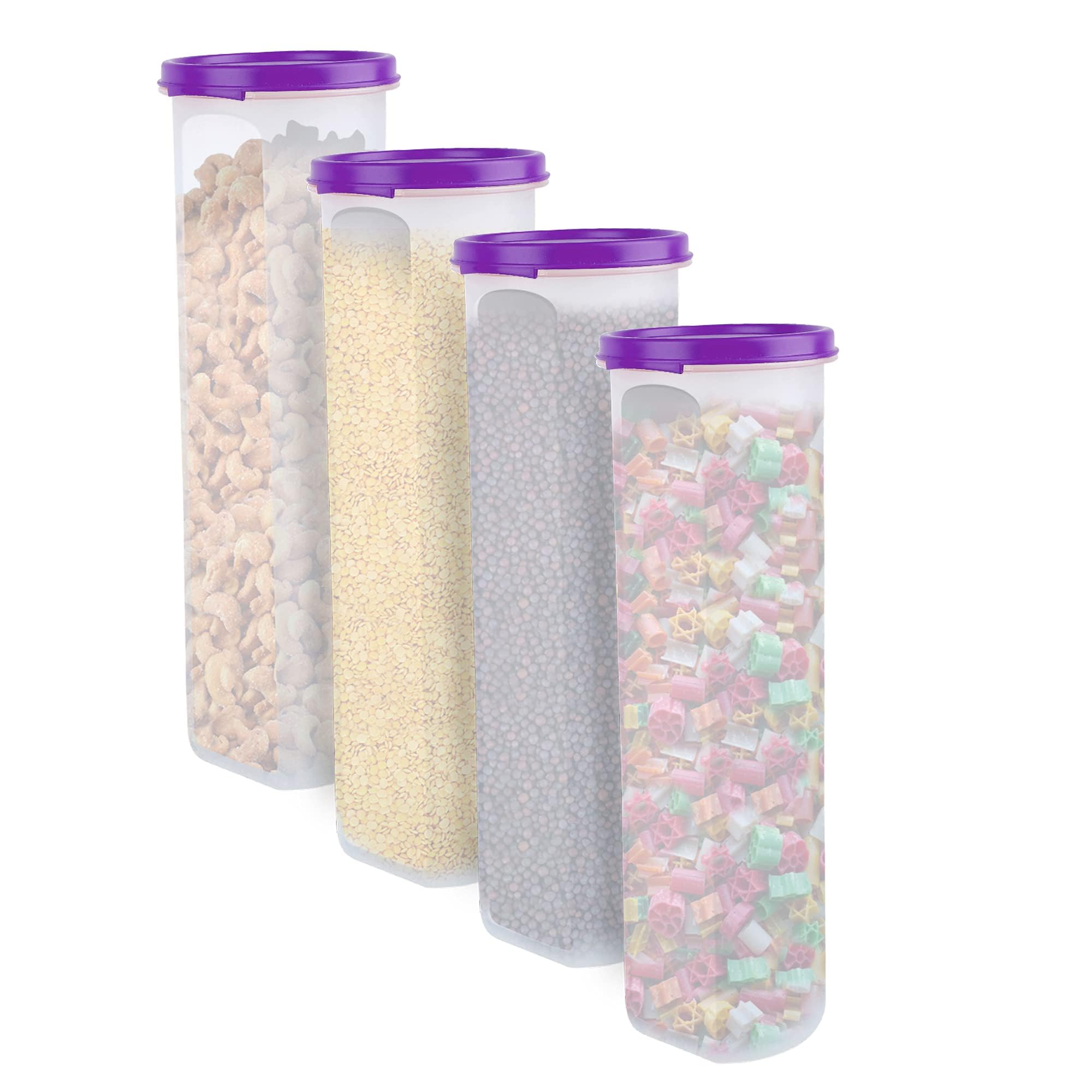 Simparte Smart Slim Storage AirTight & Leak Resistant Plastic Round Modular Container For Juice, Snacks, Cookies, Wafers,Chia S