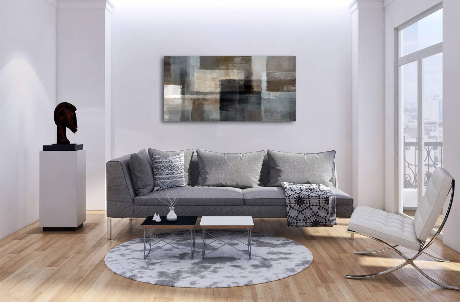 Cao Gen Decor Art A62450 Canvas Prints Abstract Wall Art Print Paintings Grey and Brown Home Decor Framed Ready to hang for Living Room Bedroom and Office Home Kitchen Artwork