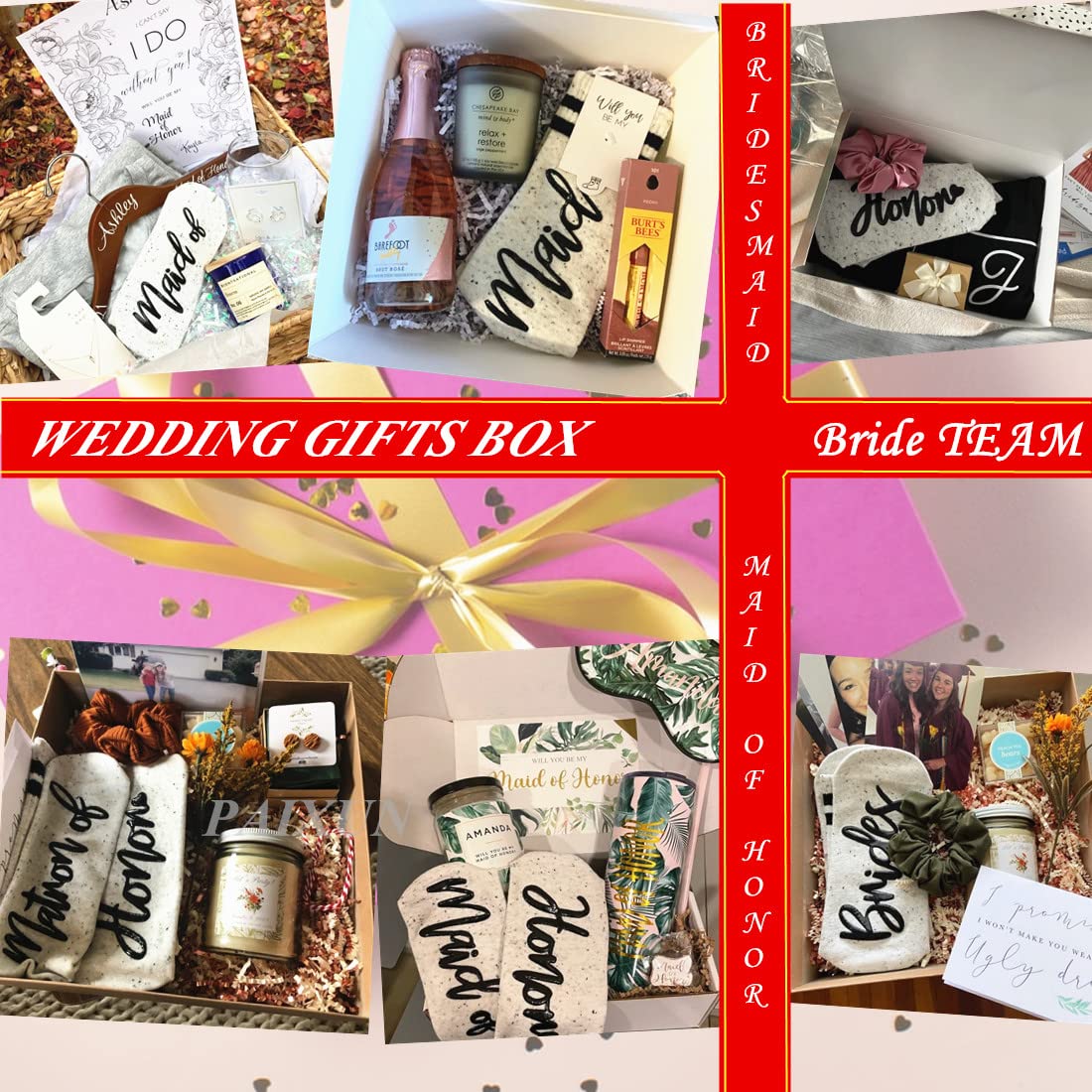 Paixun Bridesmaid Gifts For Women Wedding Gifts Proposal Set Bachelorette Party Favors Decorations Bride Socks